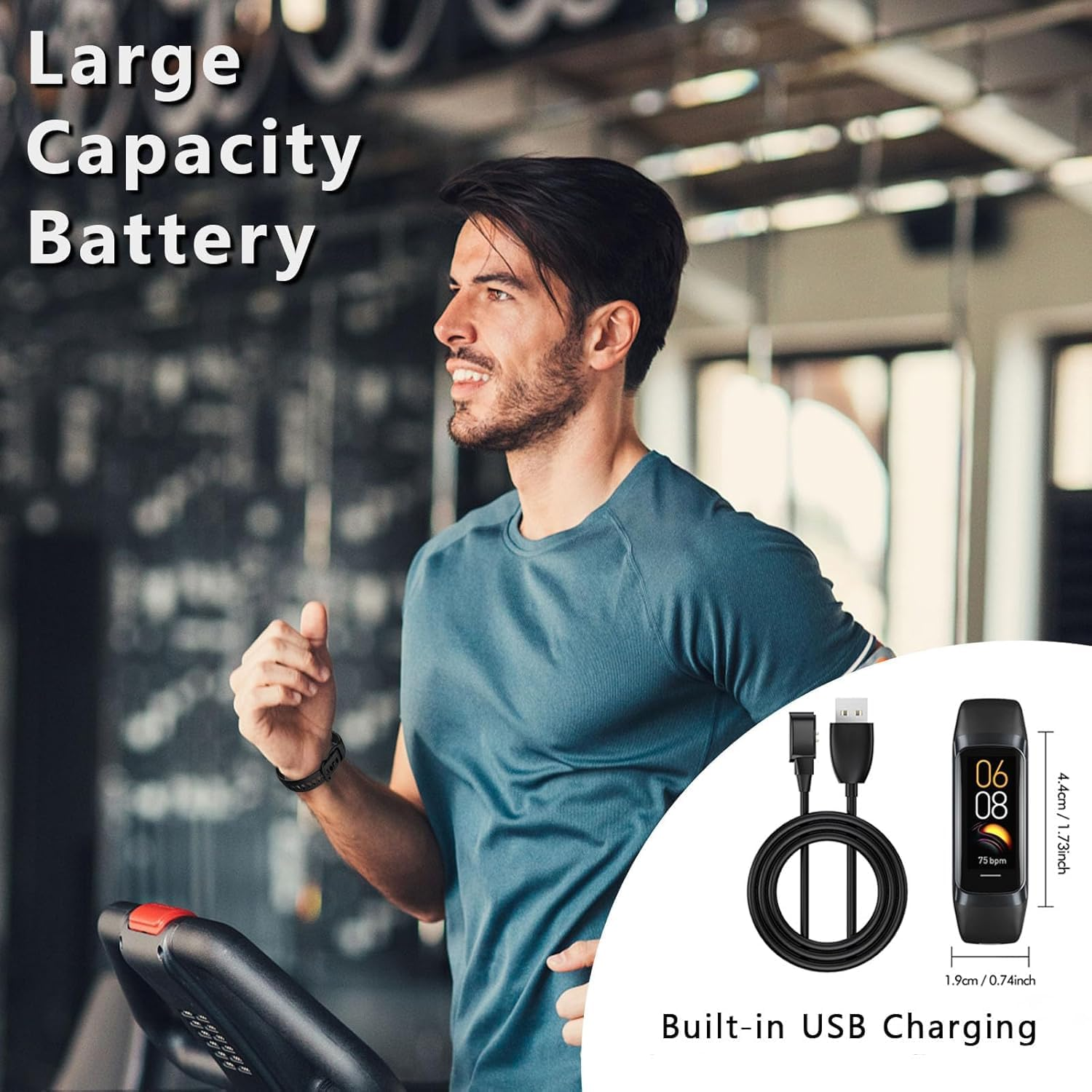 Fitness Tracker 1.1" Heart Rate IP68 Waterproof