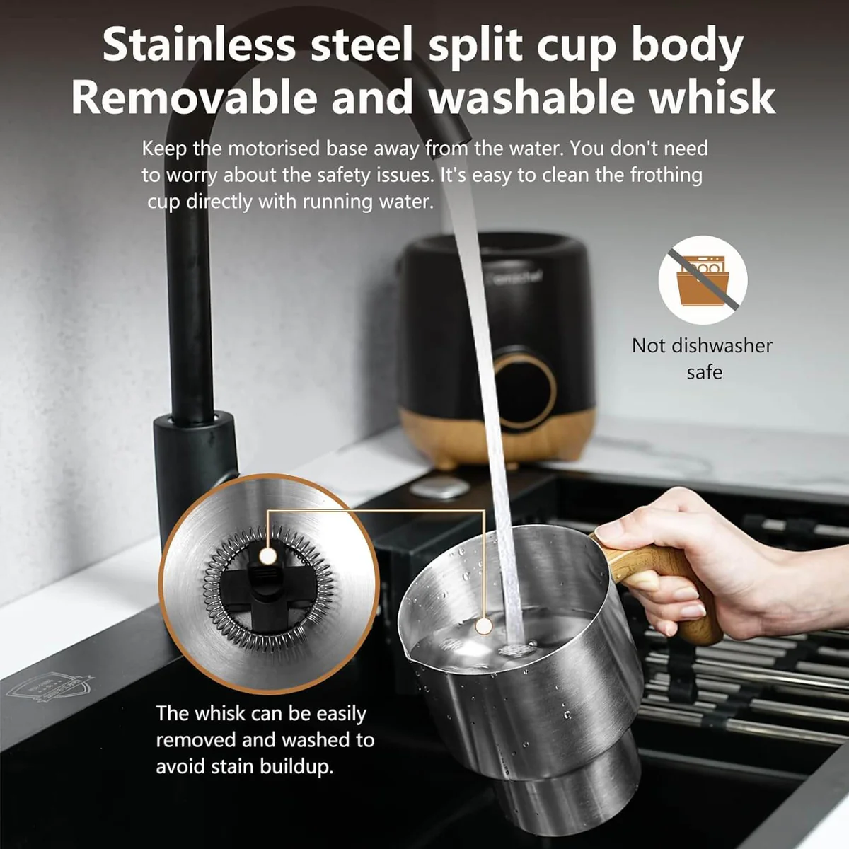 AMZCHEF 8-in-1 Milk Frother Steamer 17oz Smart Touch