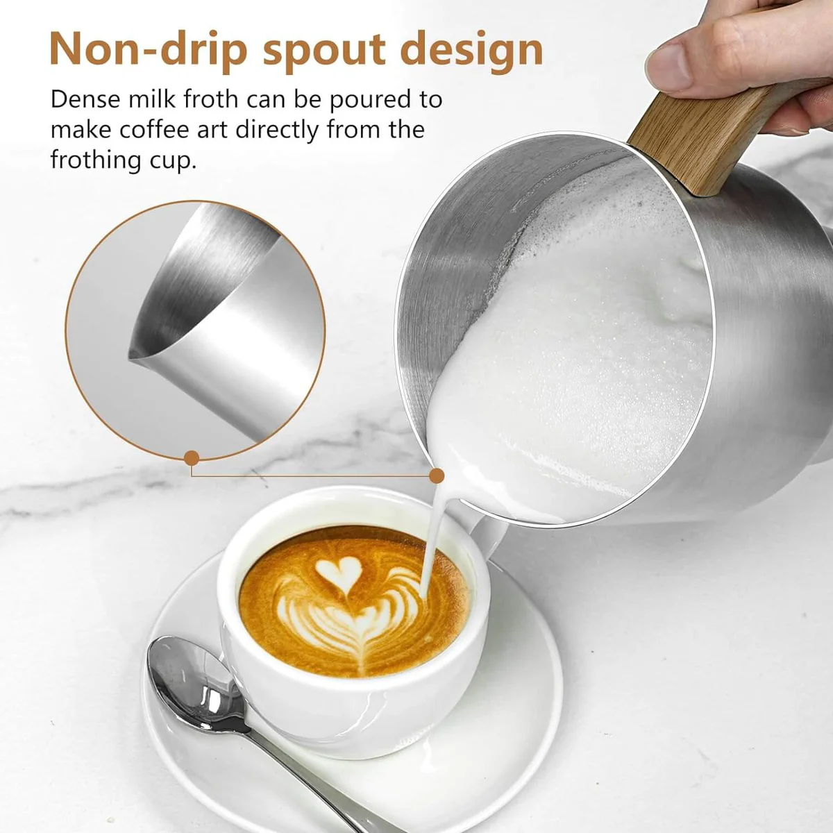 AMZCHEF 8-in-1 Milk Frother Steamer 17oz Smart Touch