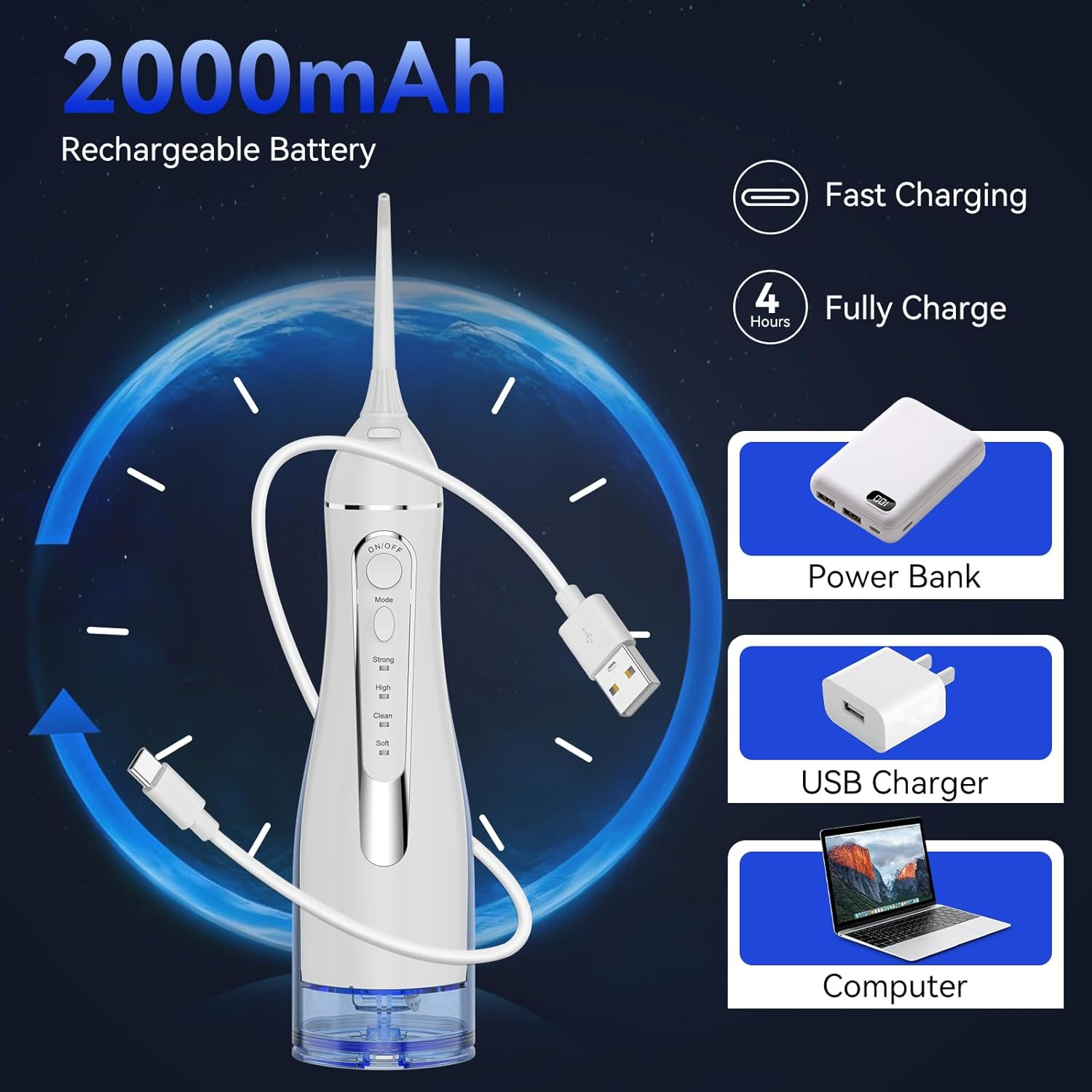 Water Flosser Portable Oral Irrigator 4 Modes