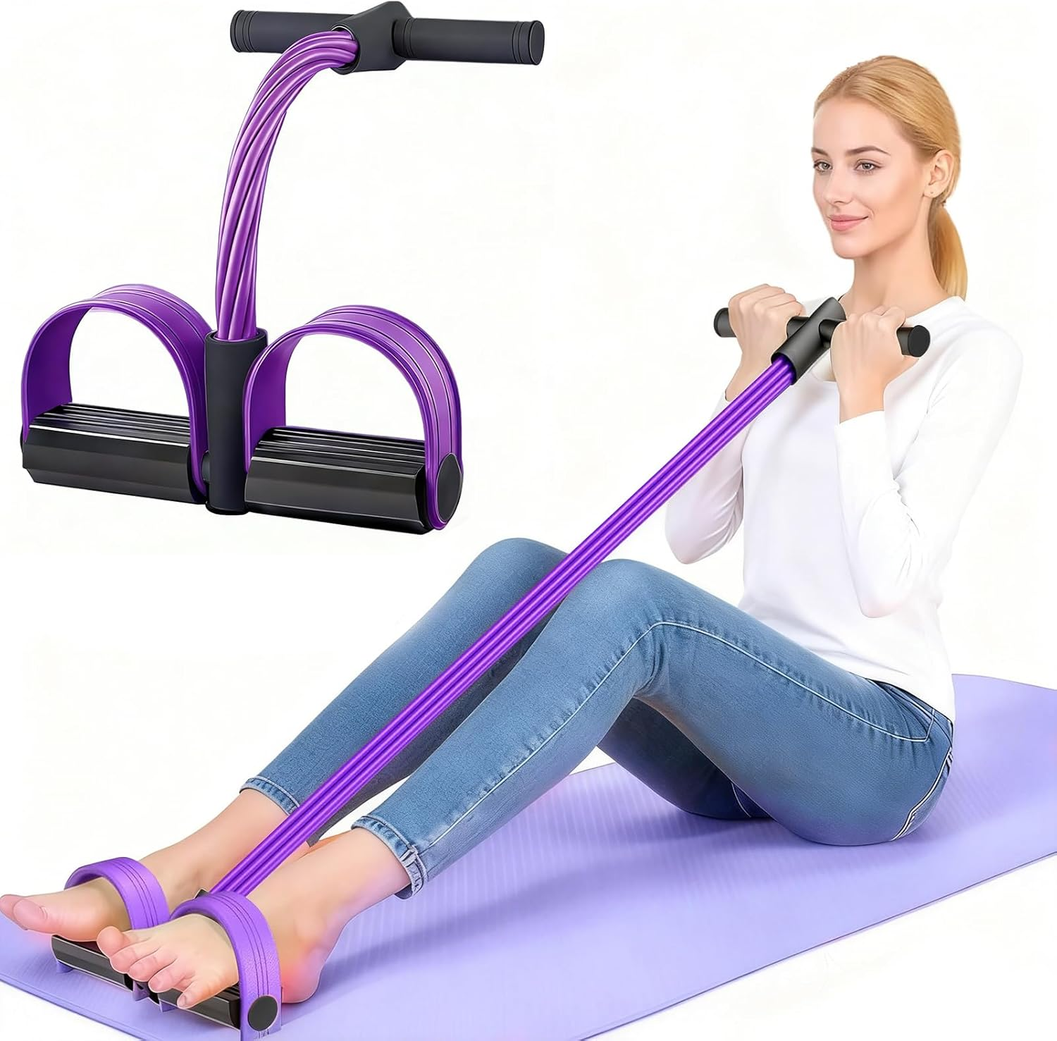 Pedal Resistance Band 6-Tube with Handles