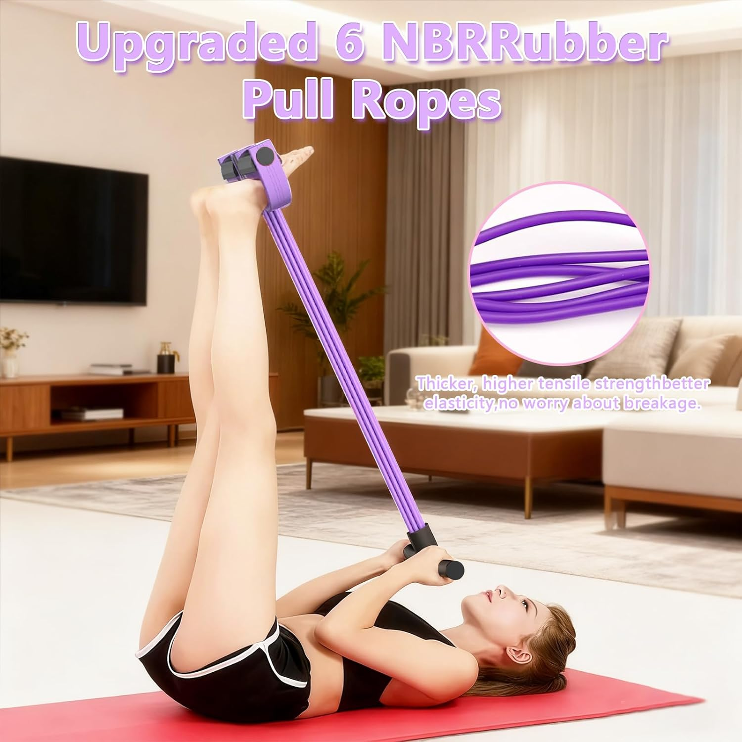 Pedal Resistance Band 6-Tube with Handles