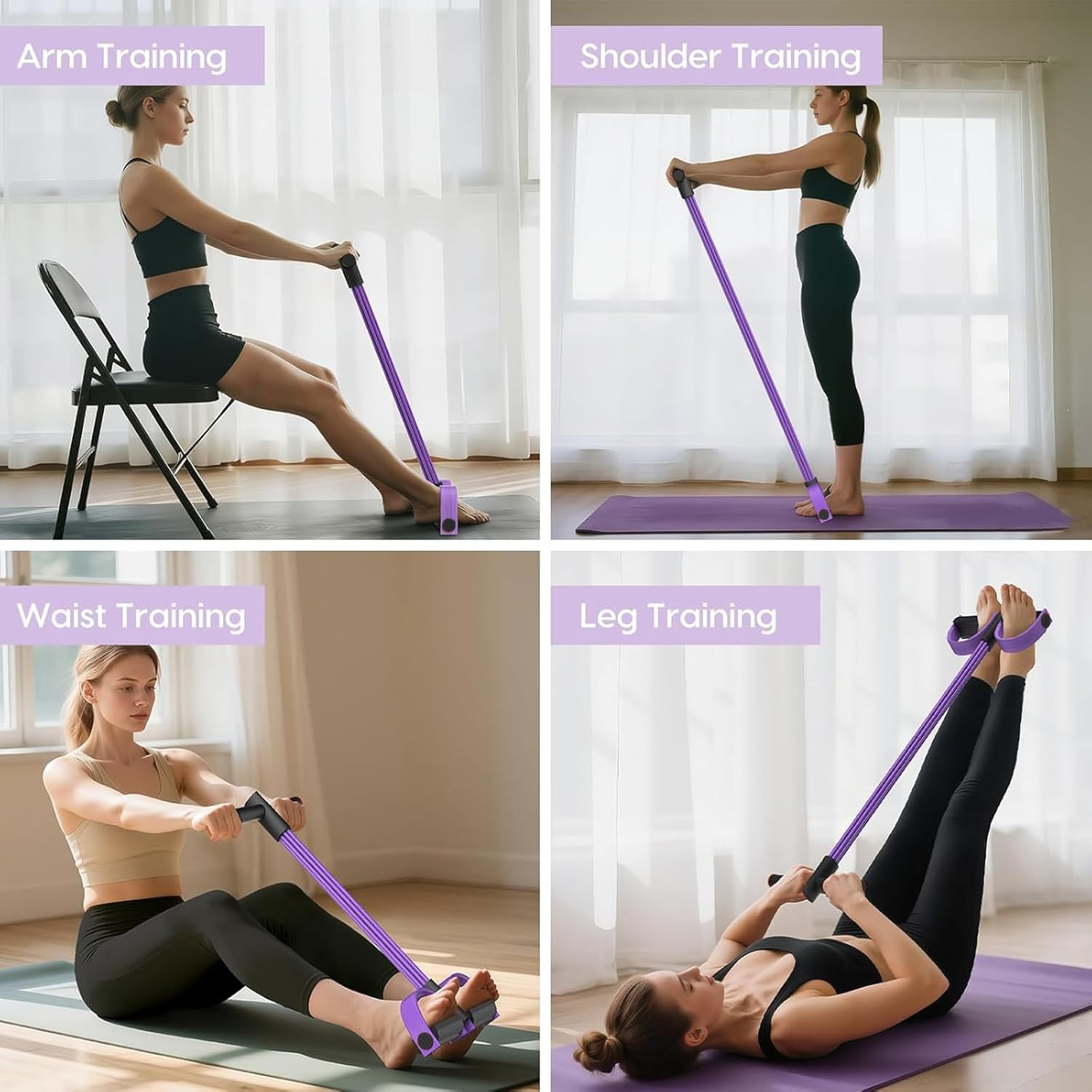 Pedal Resistance Band 6-Tube with Handles
