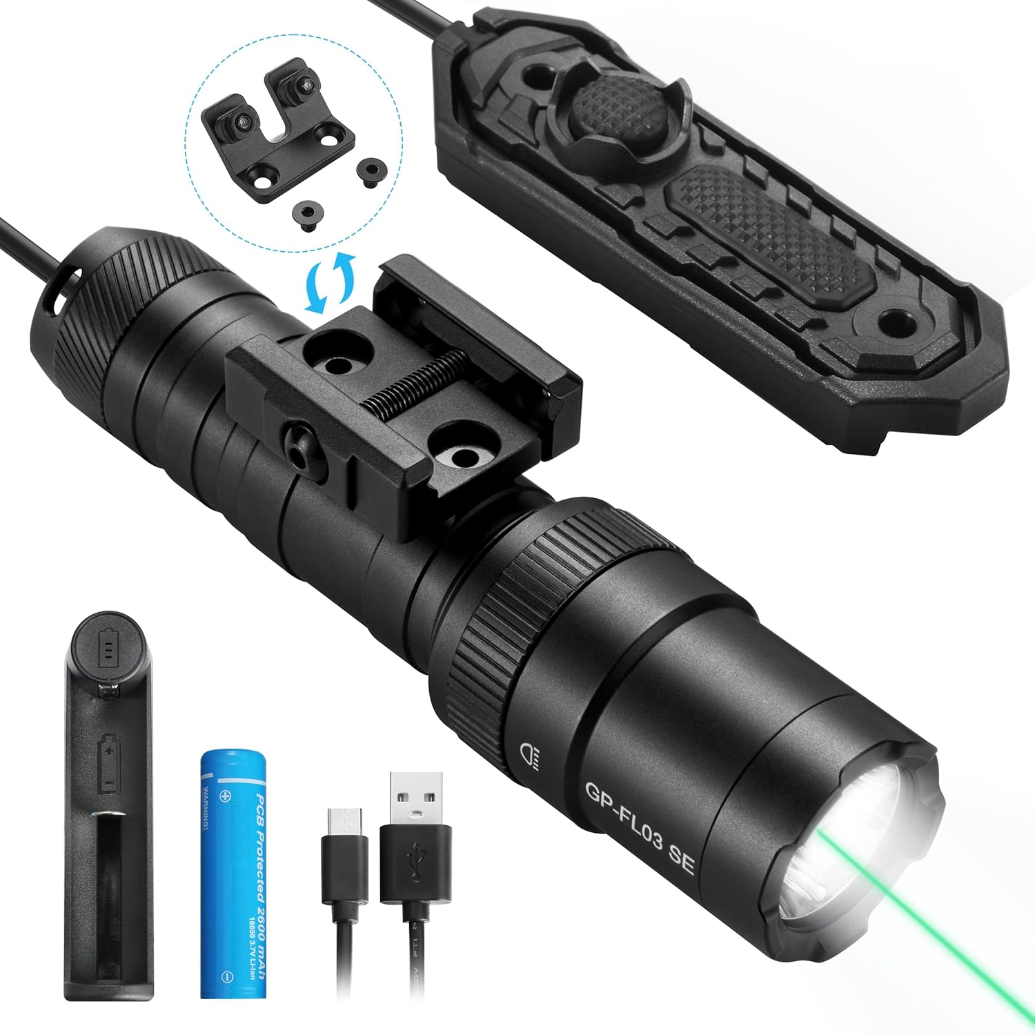 2500 Lumen Tactical Flashlight for Rifles