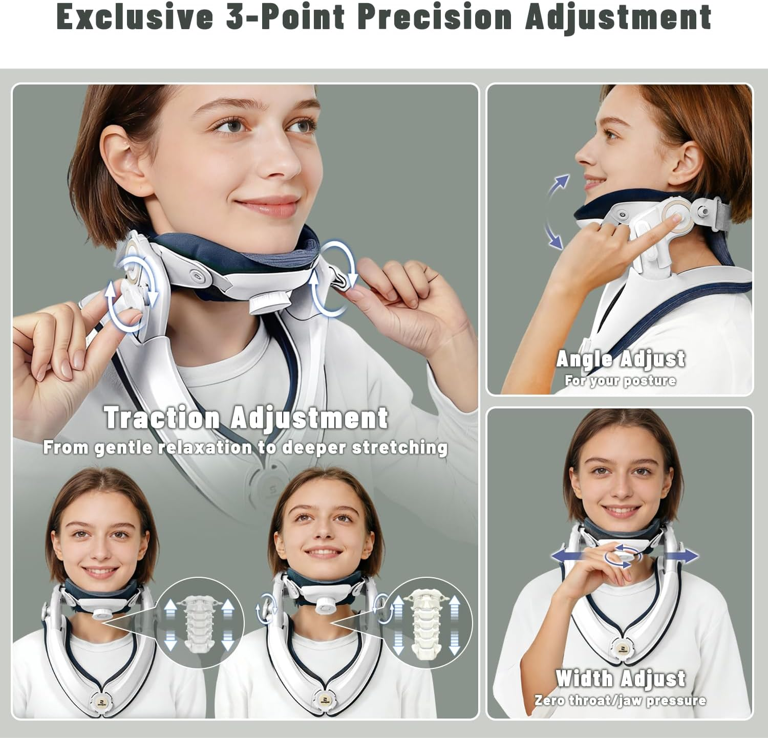 Adjustable Neck Traction Device White