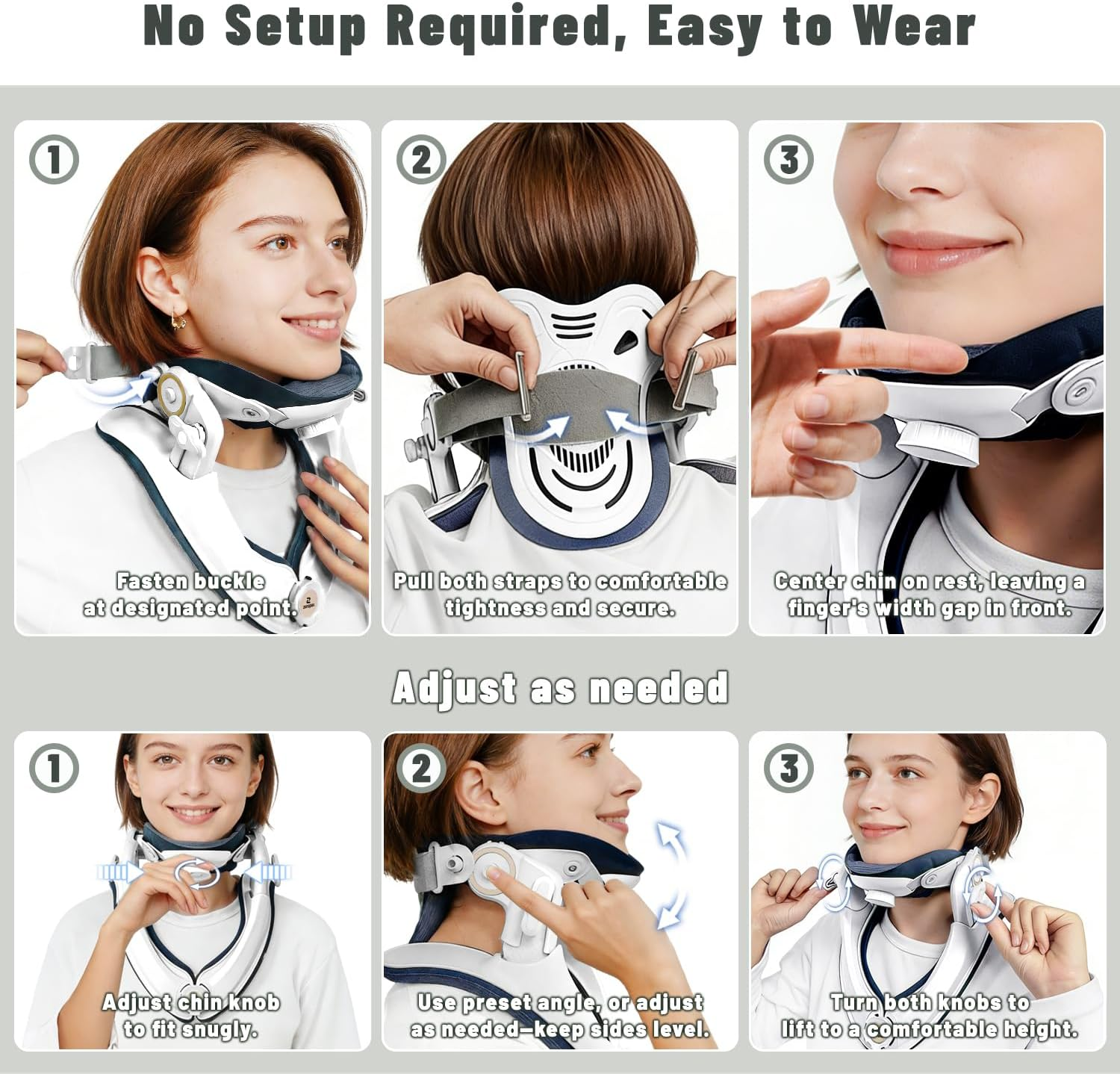 Adjustable Neck Traction Device White