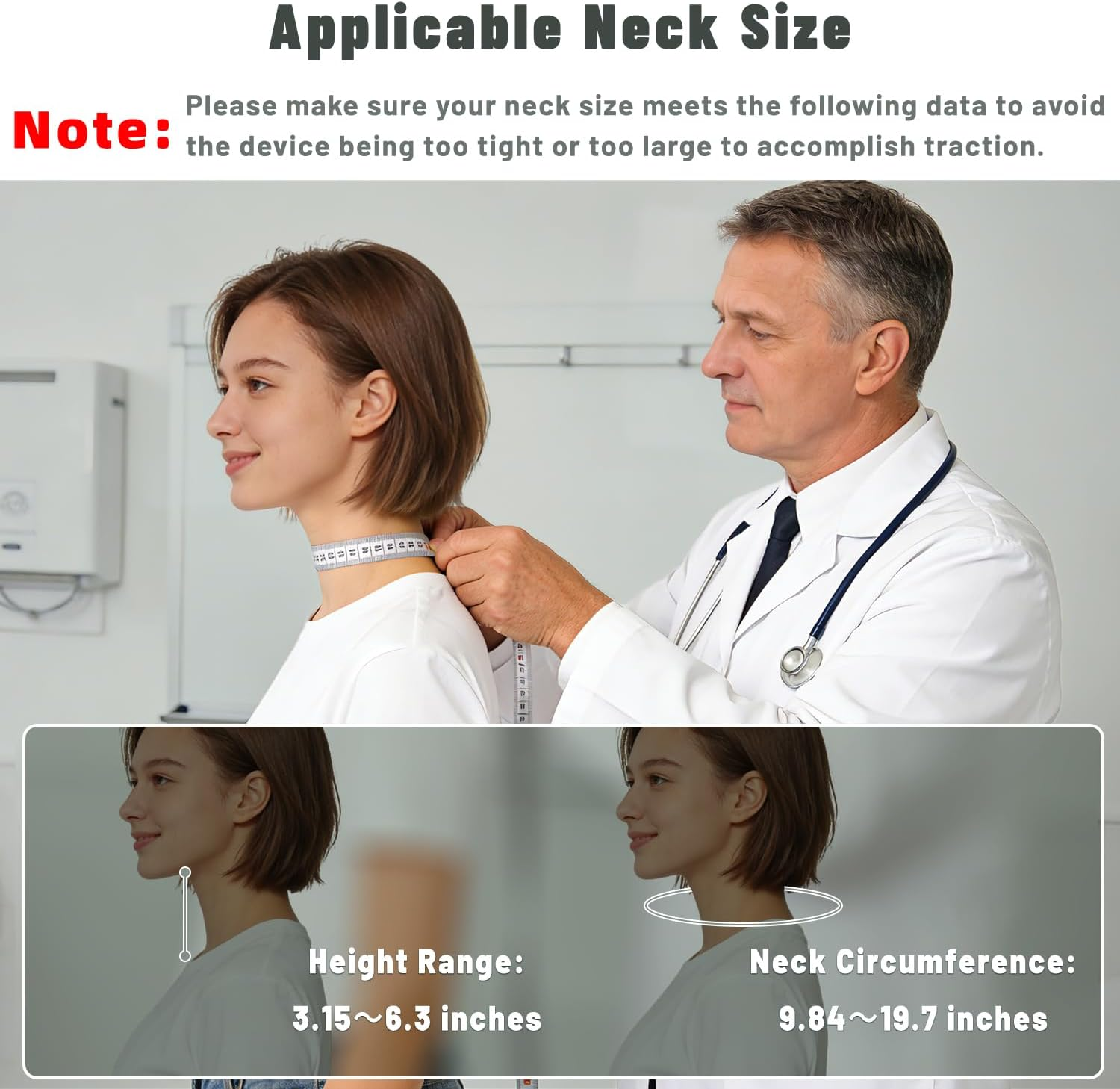 Adjustable Neck Traction Device White