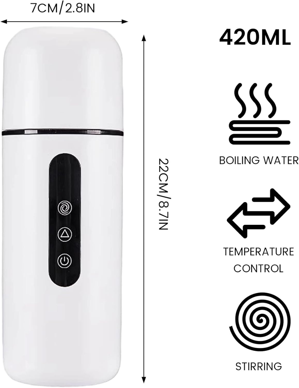 Portable Electric Kettle Car 12V 24V 420ml