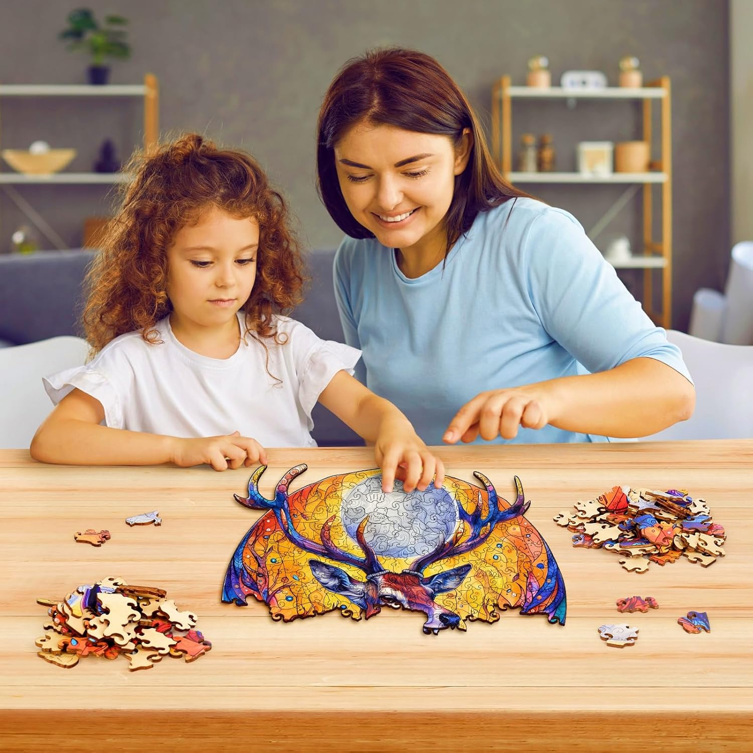 Moonlit Deer Wooden Jigsaw Puzzle 229 Pcs