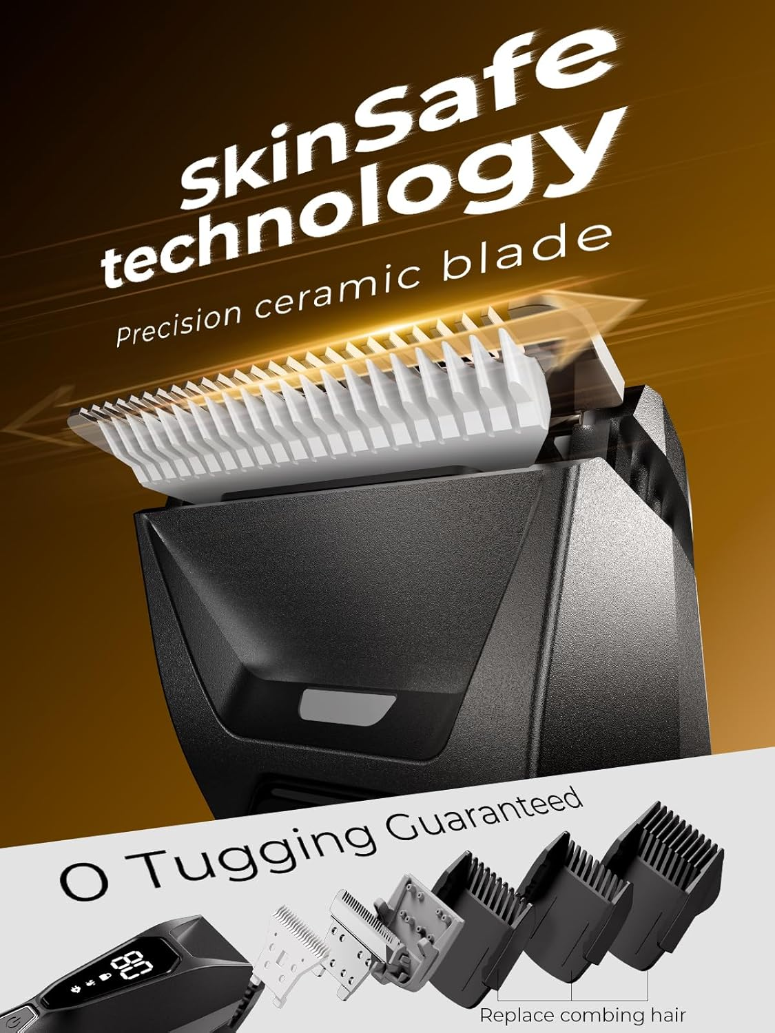 Body Hair Trimmer LED Display Wireless Ceramic