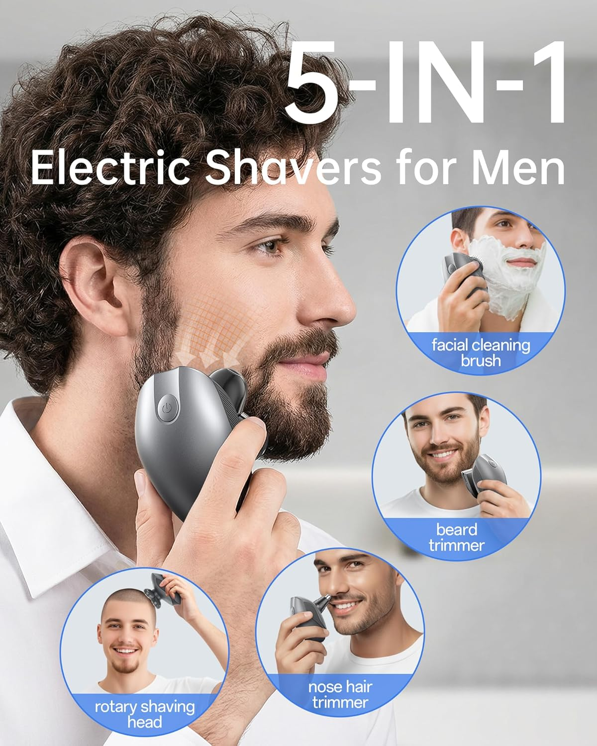 5-in-1 Electric Razor LED IPX7 Black