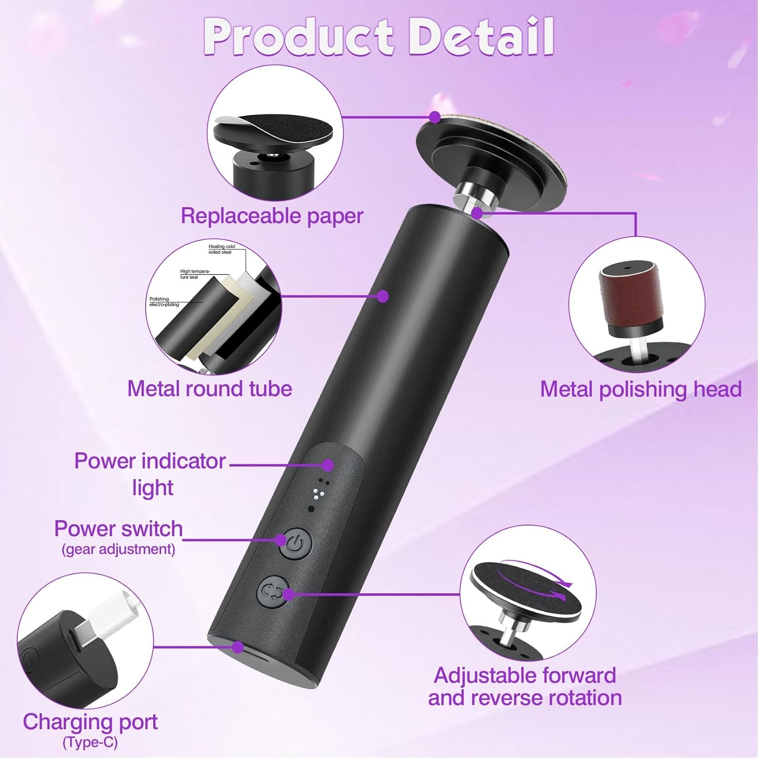 2-in-1 Electric Foot Callus Remover 6 Speed