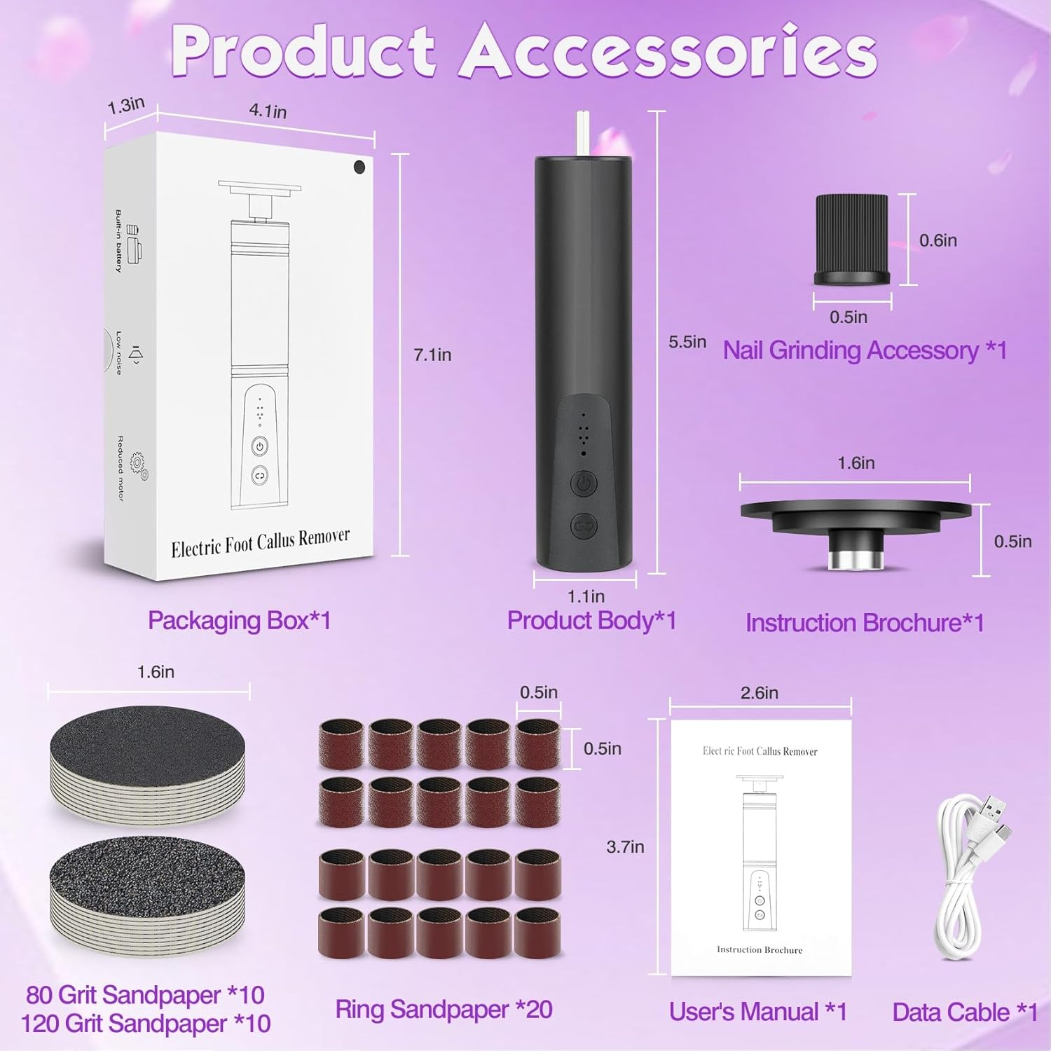 2-in-1 Electric Foot Callus Remover 6 Speed