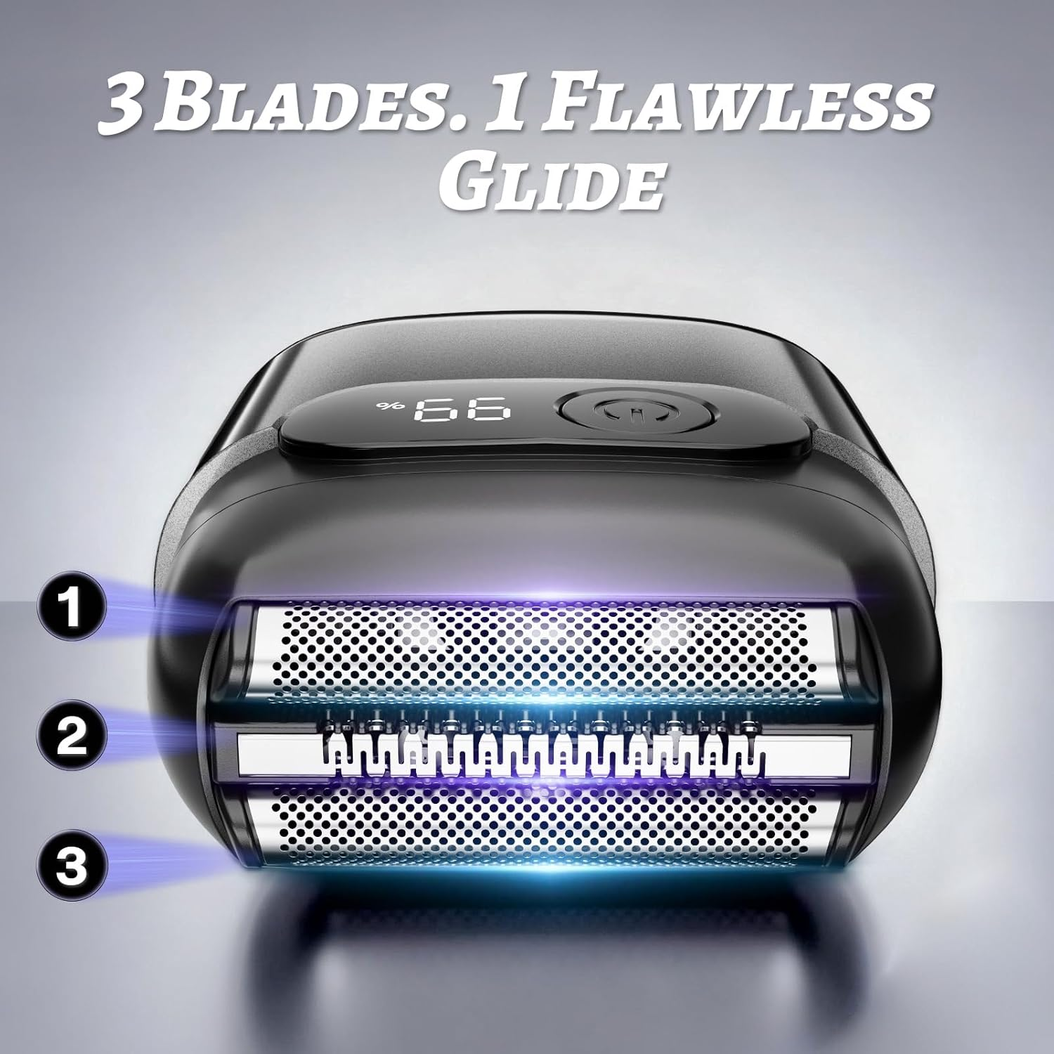 3D Electric Foil Shaver USB-C IPX8 LED Gray