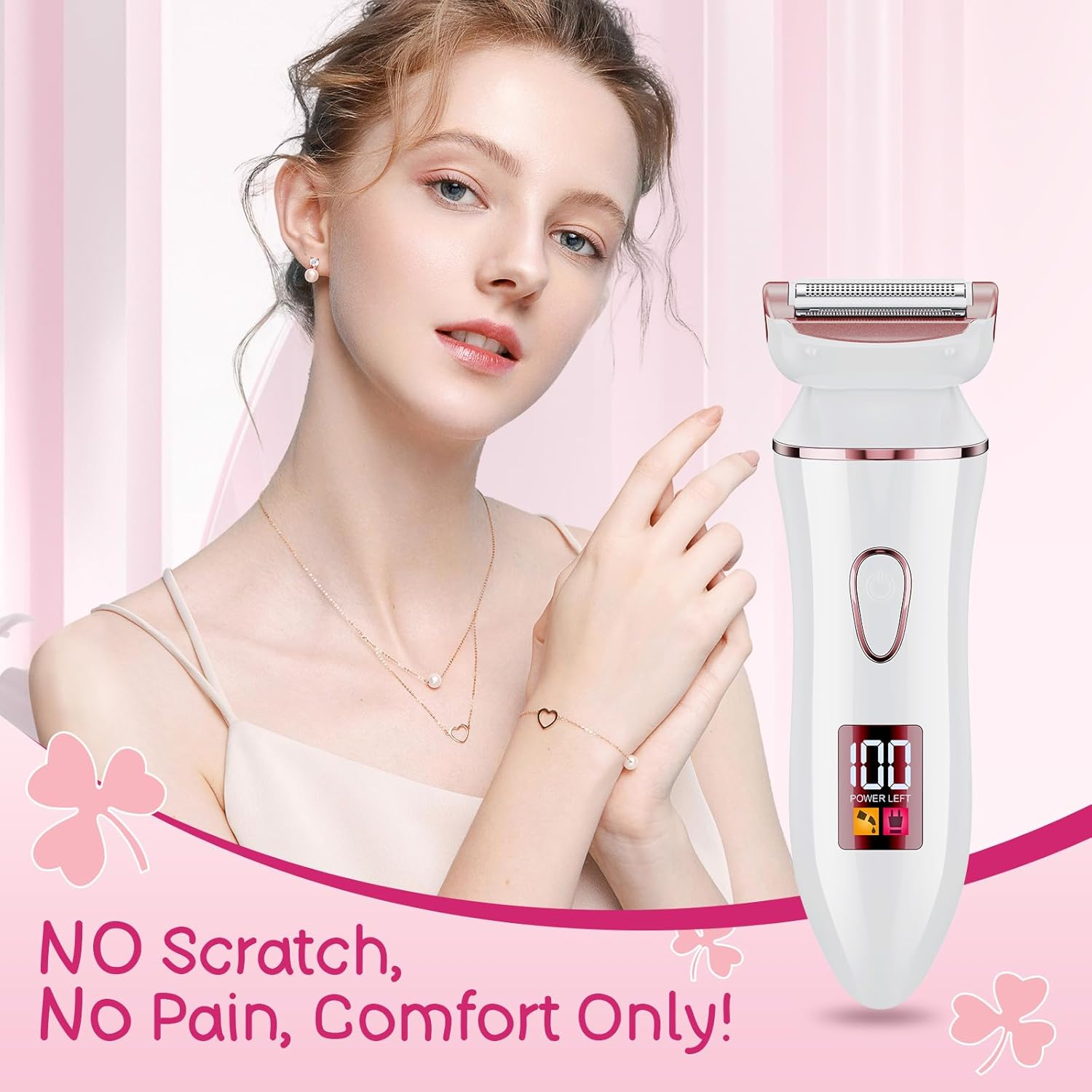 Electric Shaver Women IPX7 Rechargeable Rose Gold