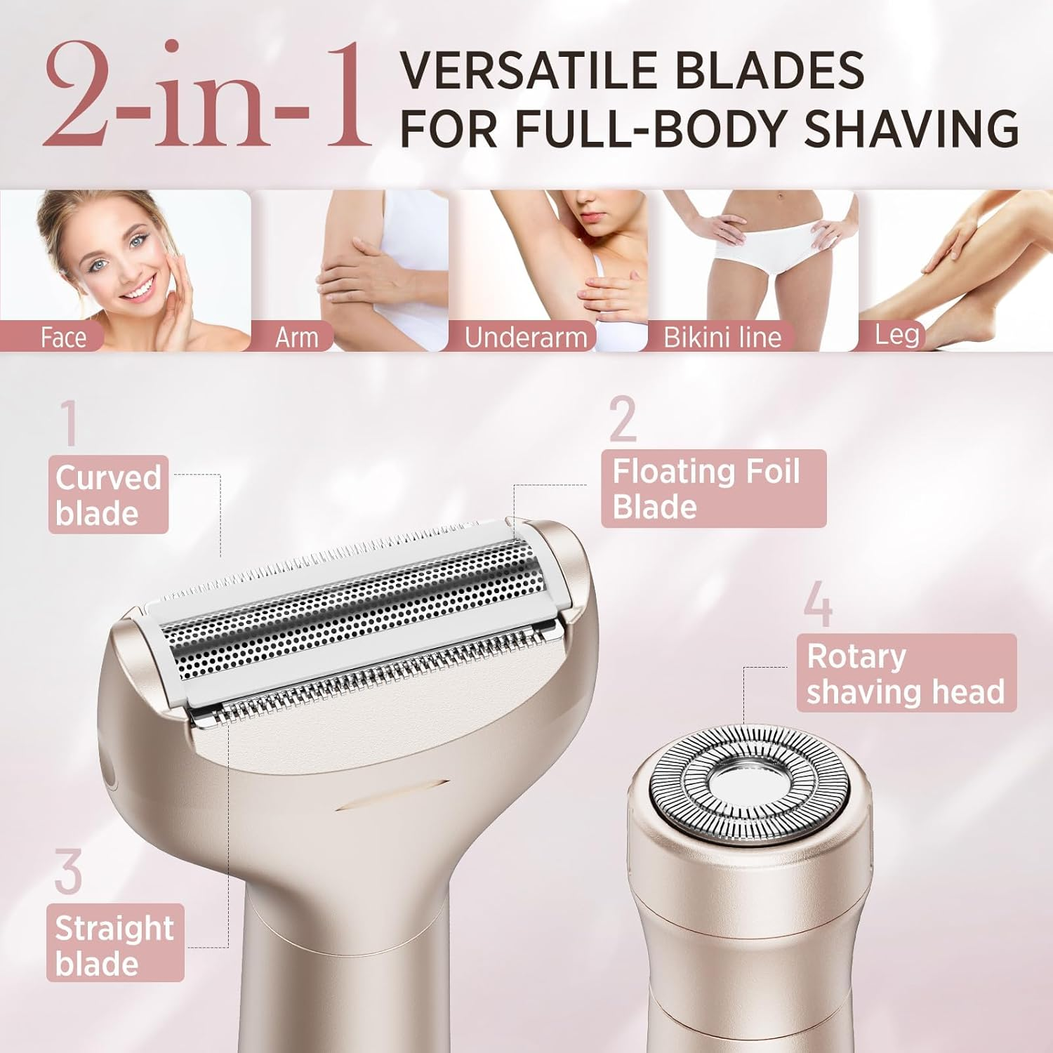 2-in-1 Electric Razor Women Painless Travel Lock