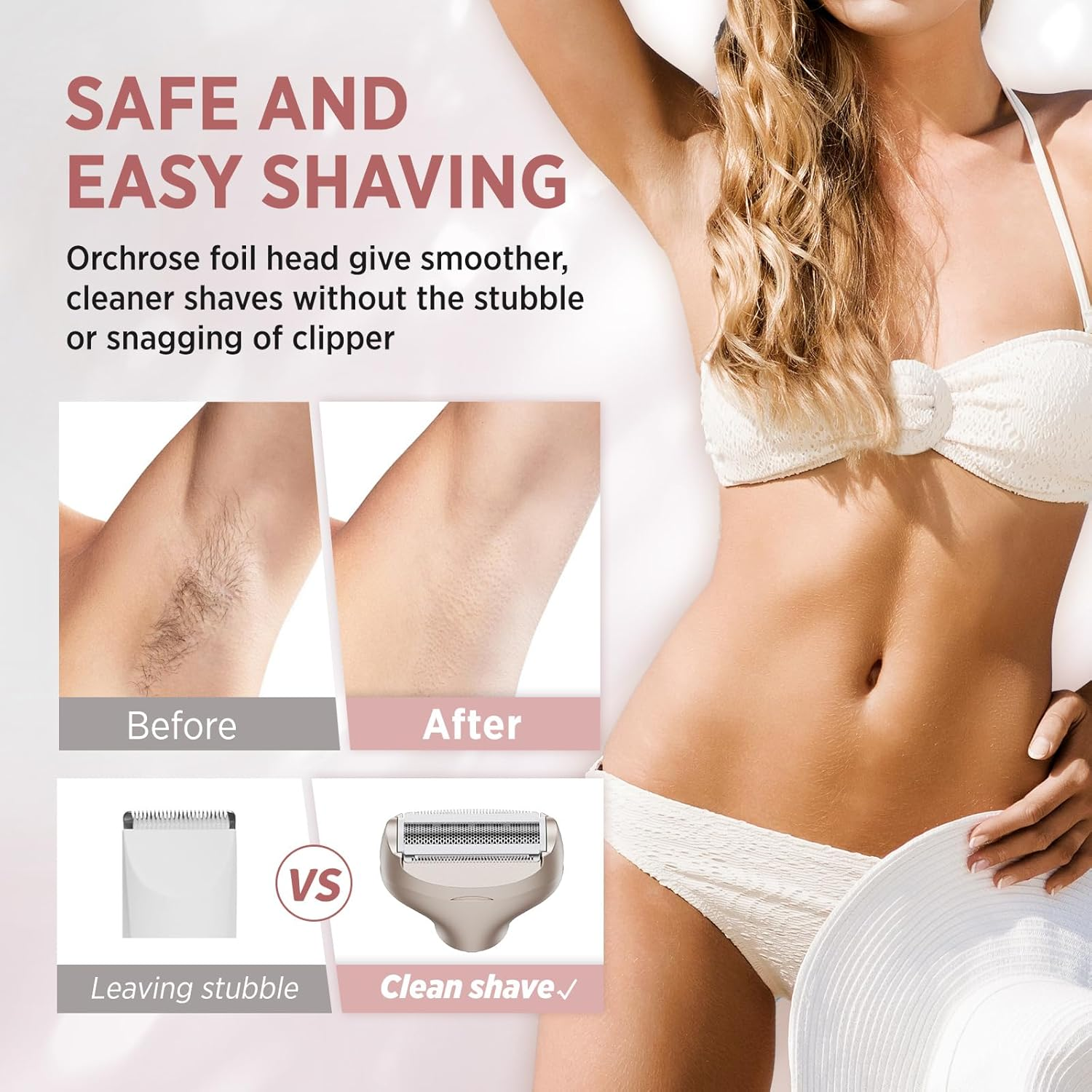 2-in-1 Electric Razor Women Painless Travel Lock