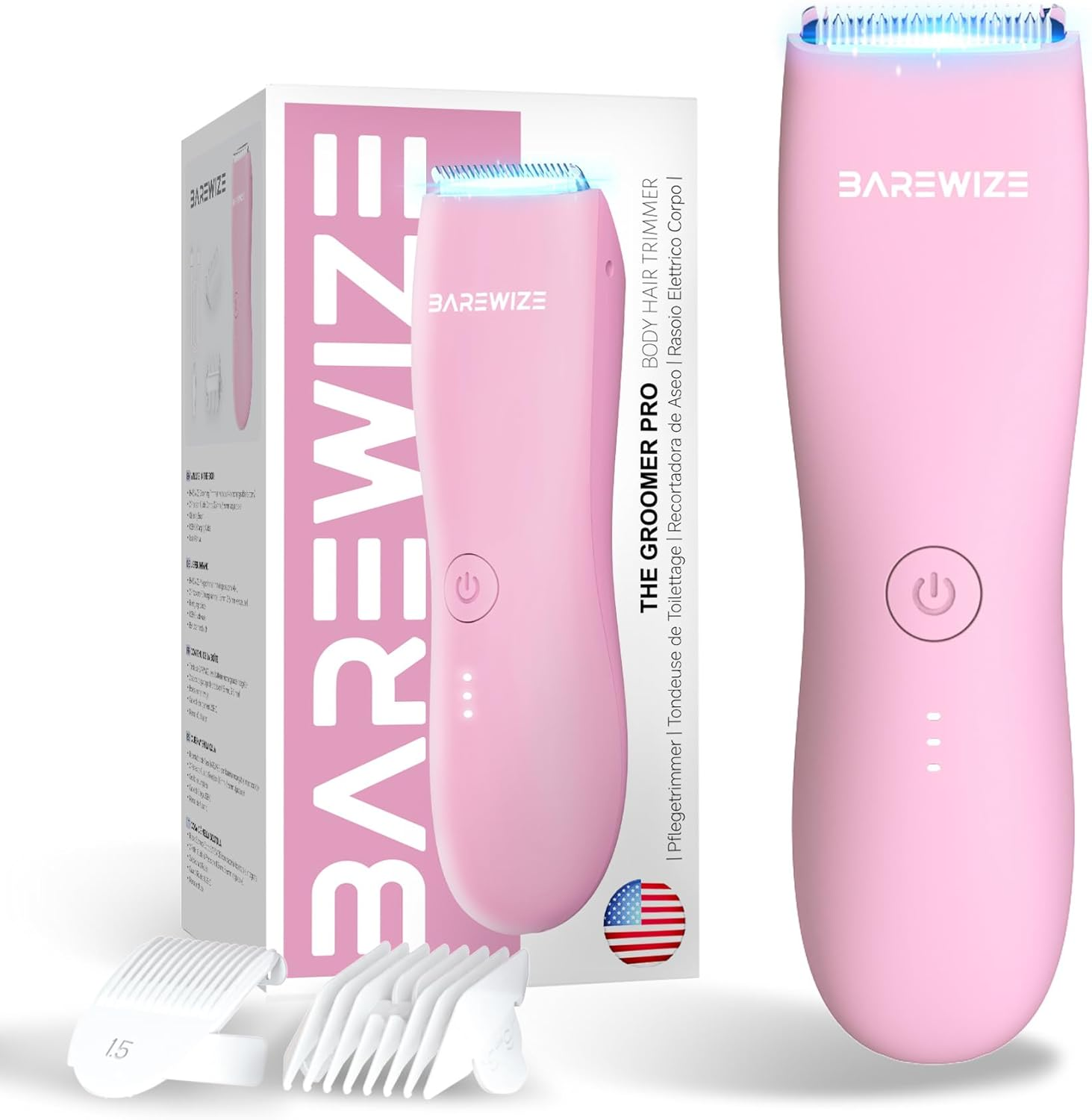 Bikini Trimmer LED USB-C Replaceable Blade Rose