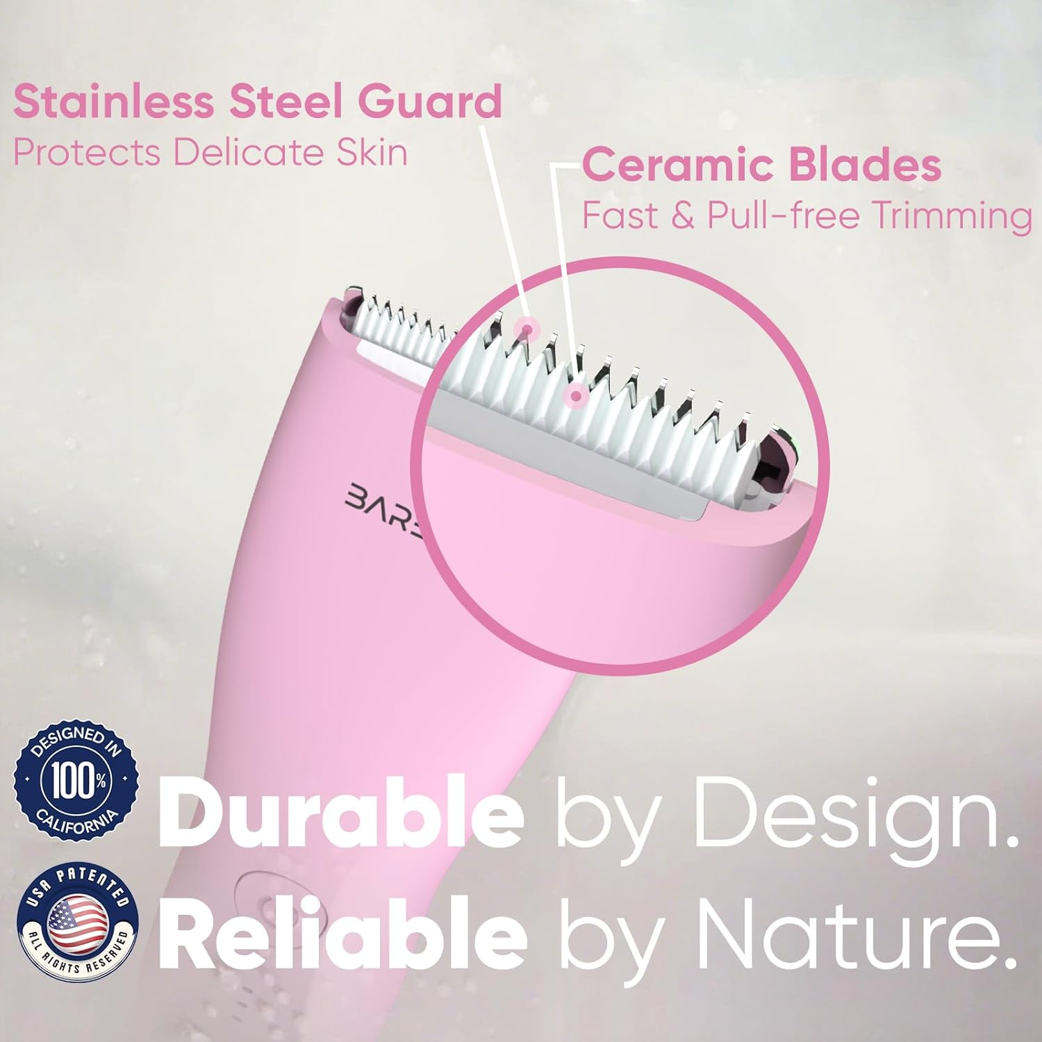 Bikini Trimmer LED USB-C Replaceable Blade Rose