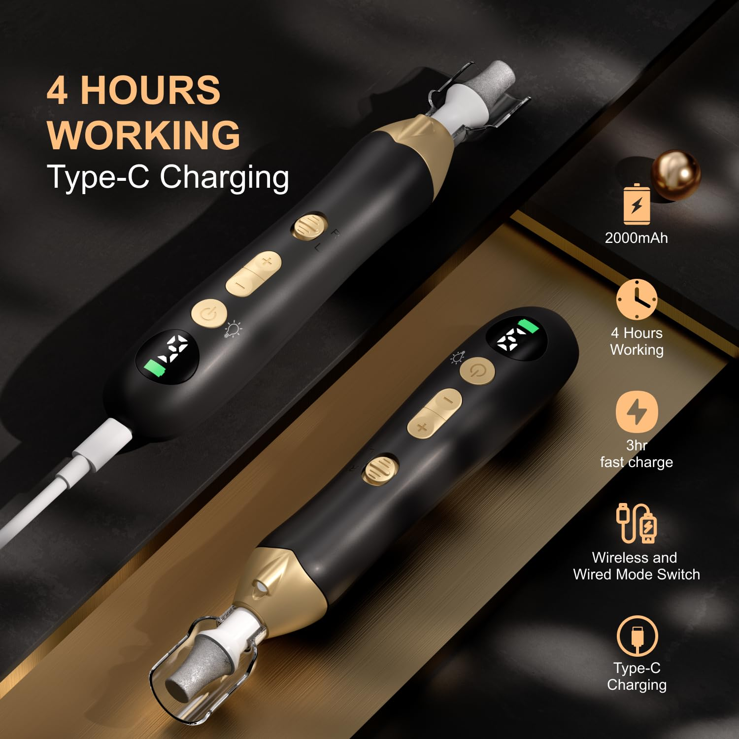 Electric Nail Drill Gold