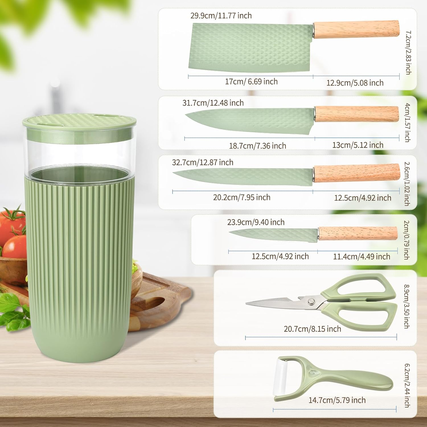 7-Piece Kitchen Knife Set - Sharp Chef & Meat Knives