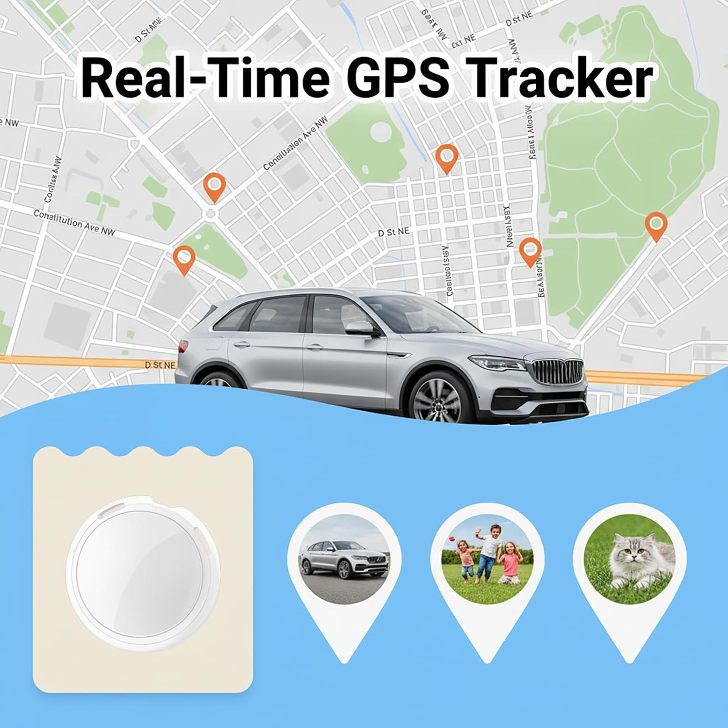 Mini GPS Tracker - Apple Find My No Monthly Fee