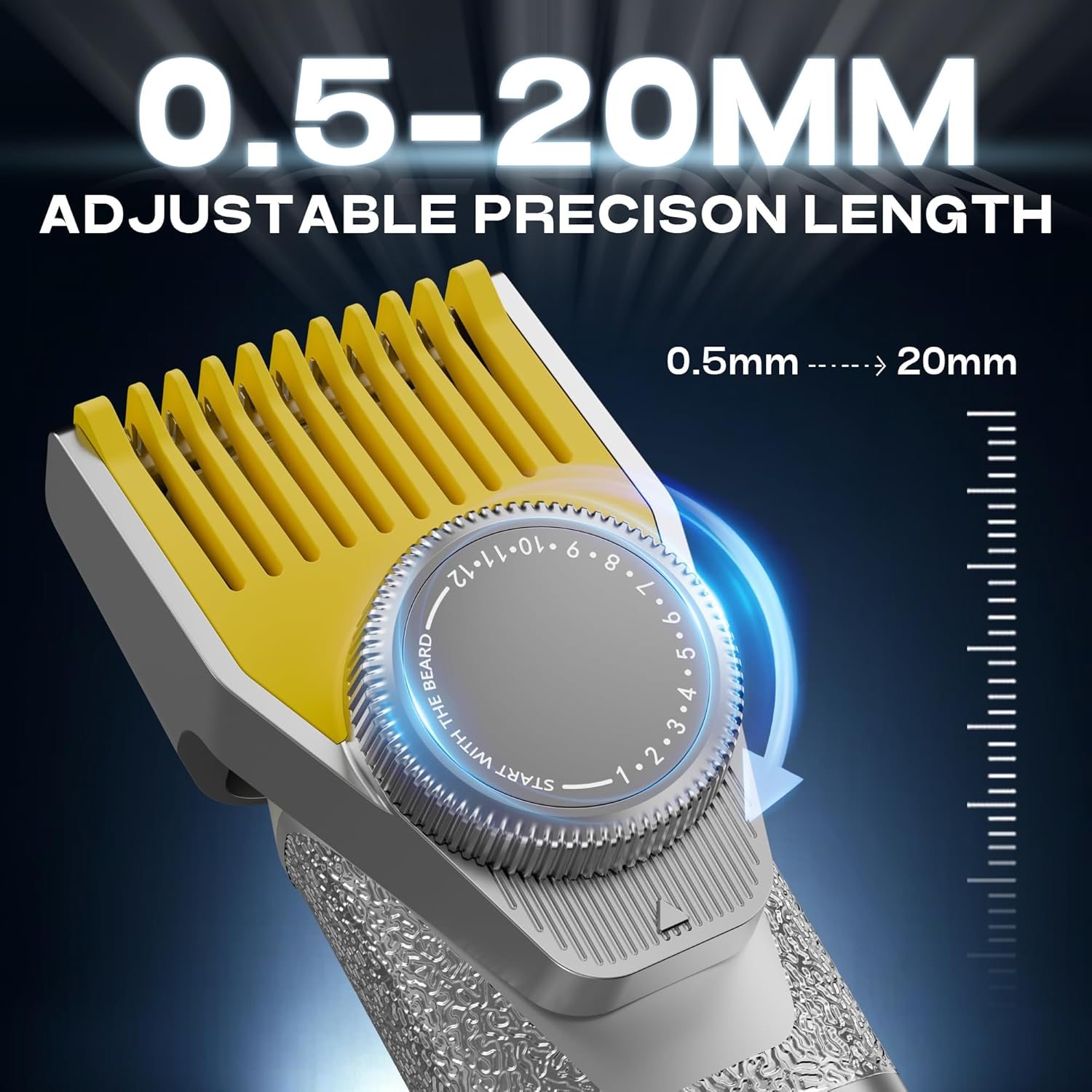 6-in-1 Beard Trimmer Men IPX7 Travel Lock 2-Speed