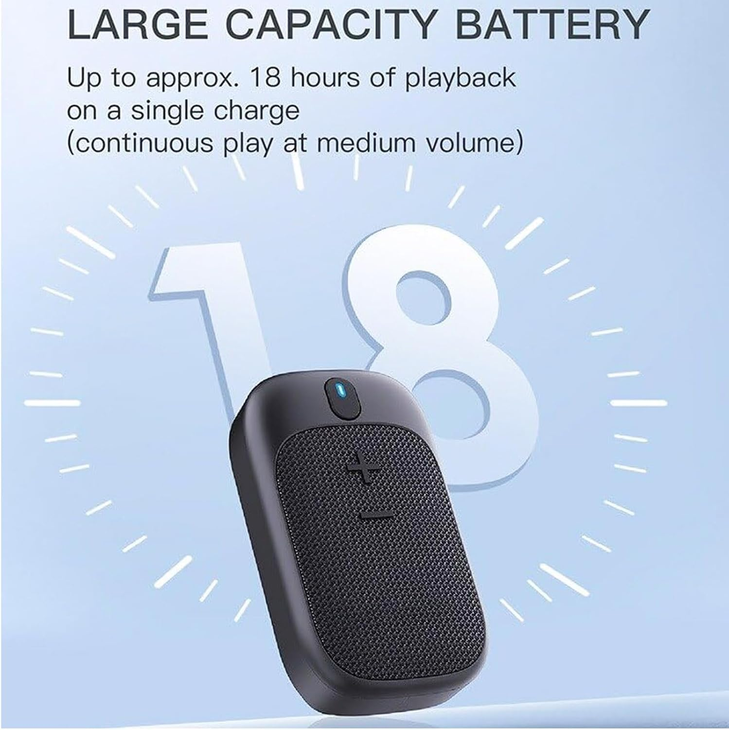Wearable Bluetooth Speaker IPX5 Clip-On Mic Hands-Free