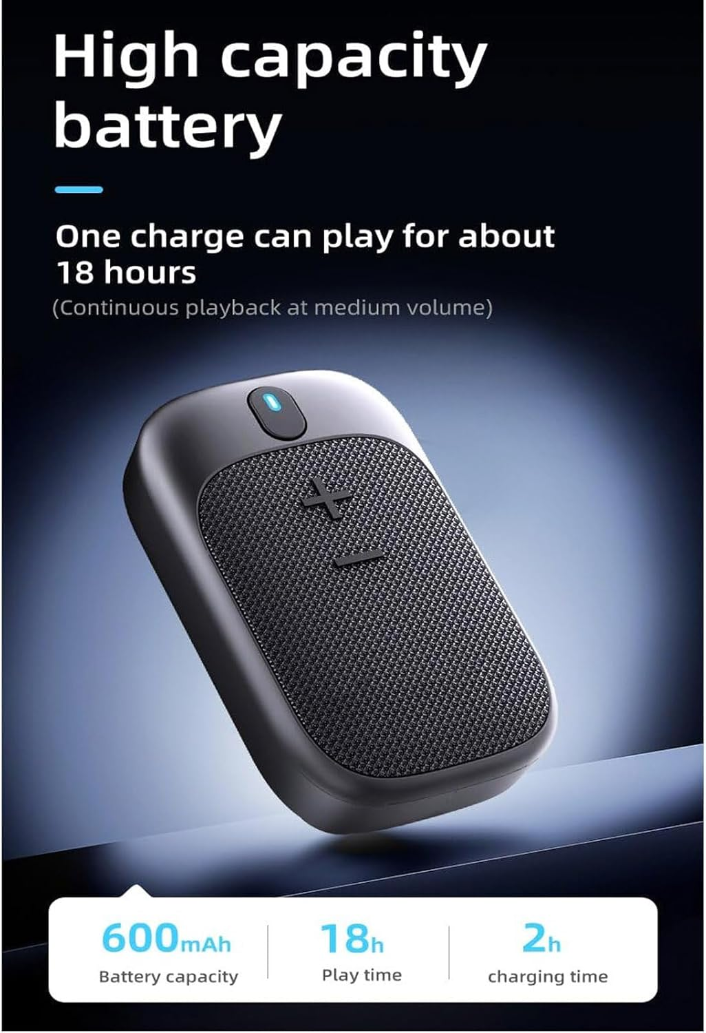 Wearable Bluetooth Speaker IPX5 Clip-On Mic Hands-Free