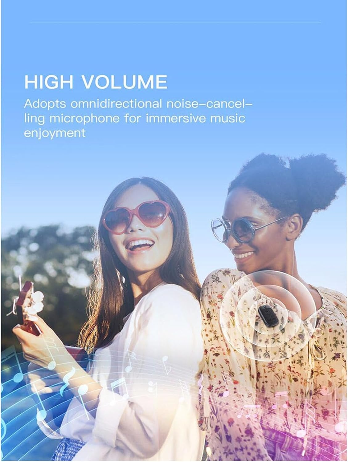 Wearable Bluetooth Speaker IPX5 Clip-On Mic Hands-Free