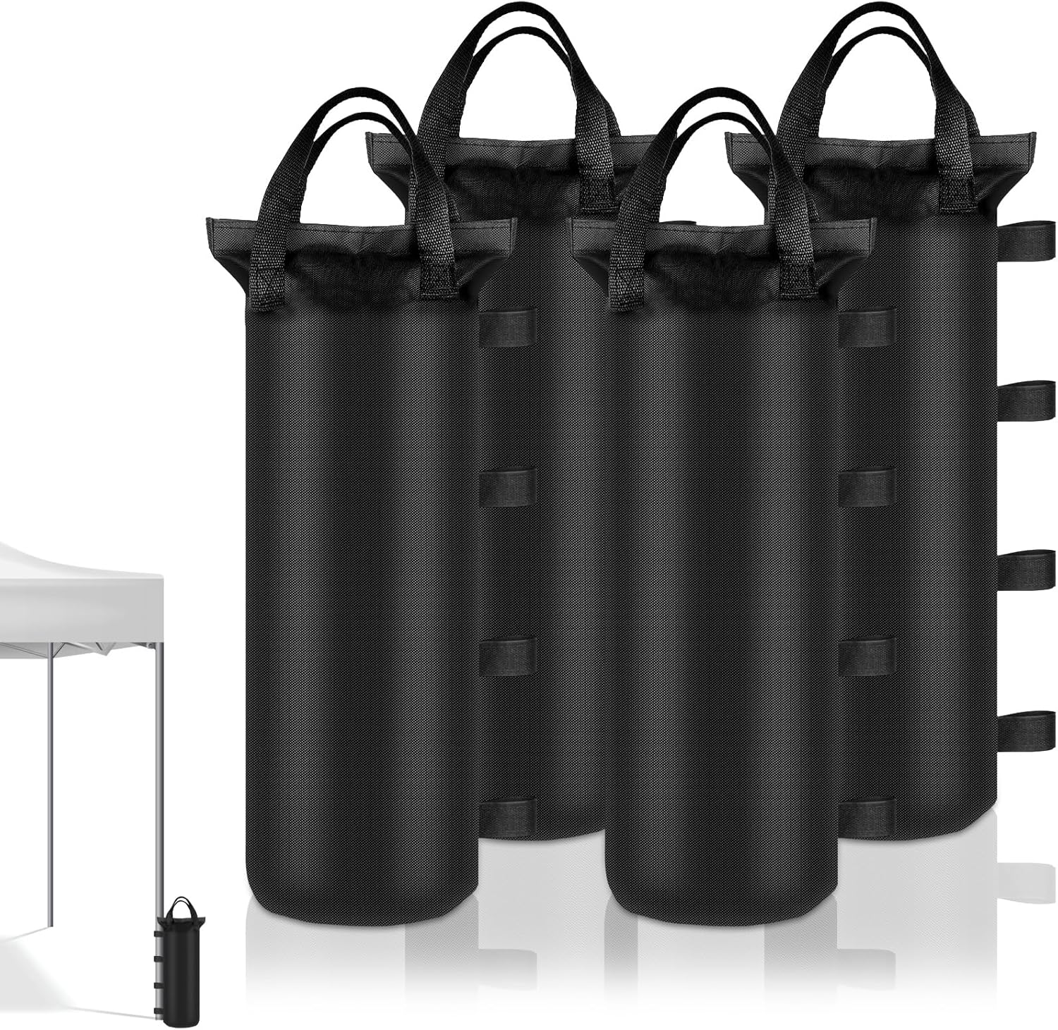 4-Pack Canopy Weight Sandbags Heavy Duty 6"x20" Black