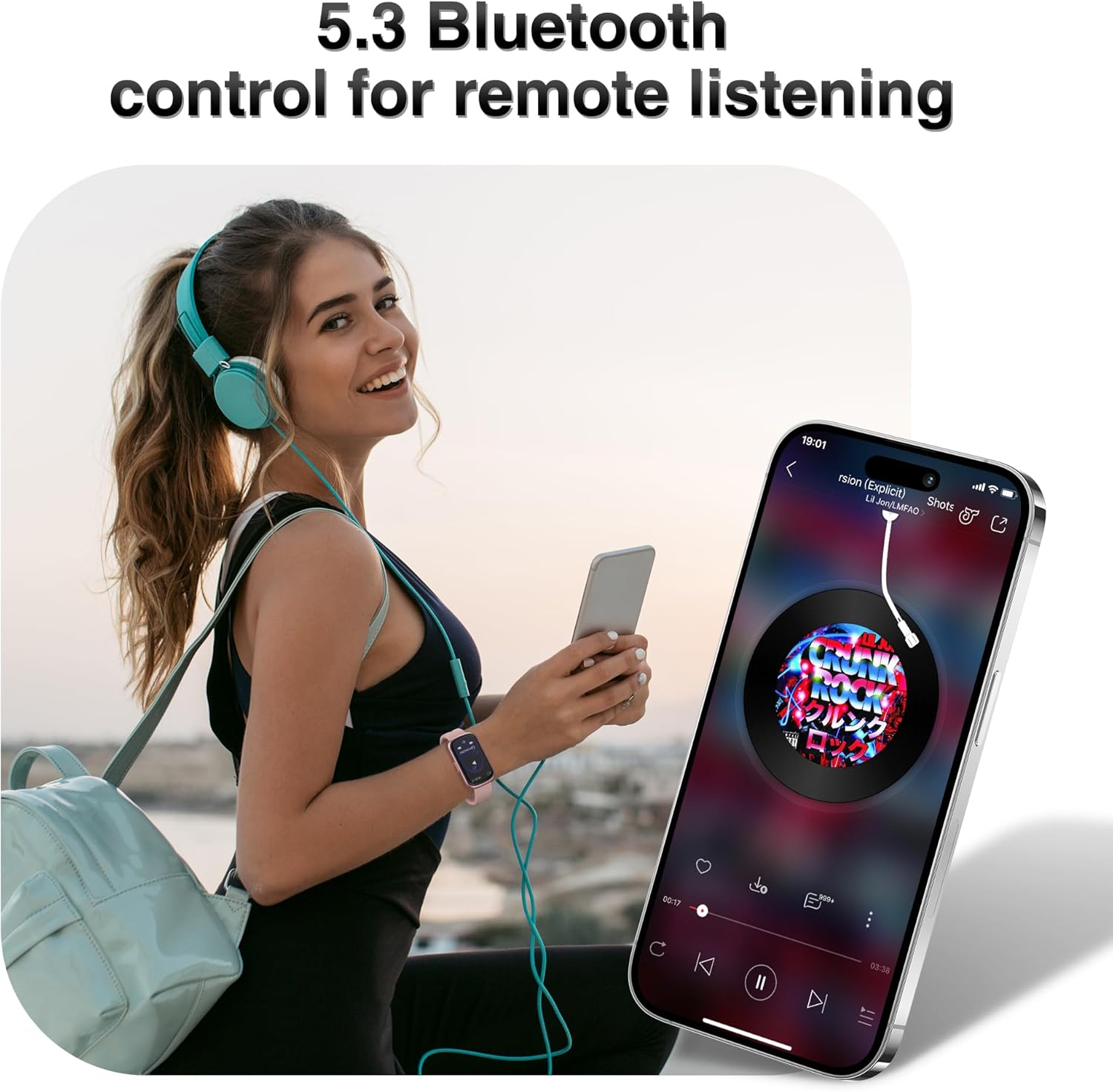 Fitness Tracker Smart Watch Heart Rate BP SpO2 IP68