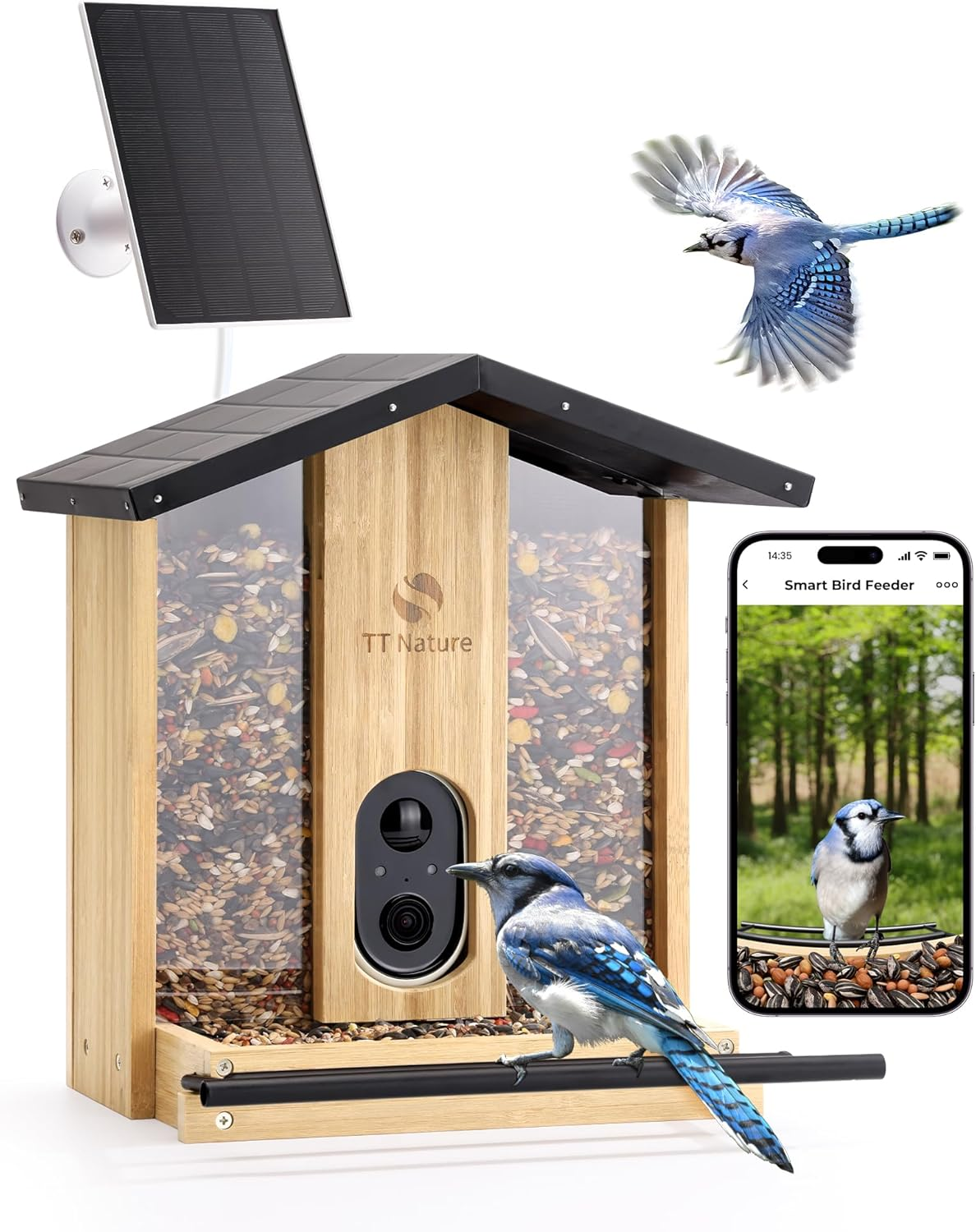 TT Nature Smart Bird Feeder with Camera – AI Recognition & Live Streaming