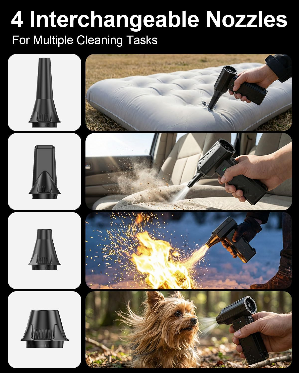 Electric Air Duster 110000RPM Cordless – 3 Speed Modes