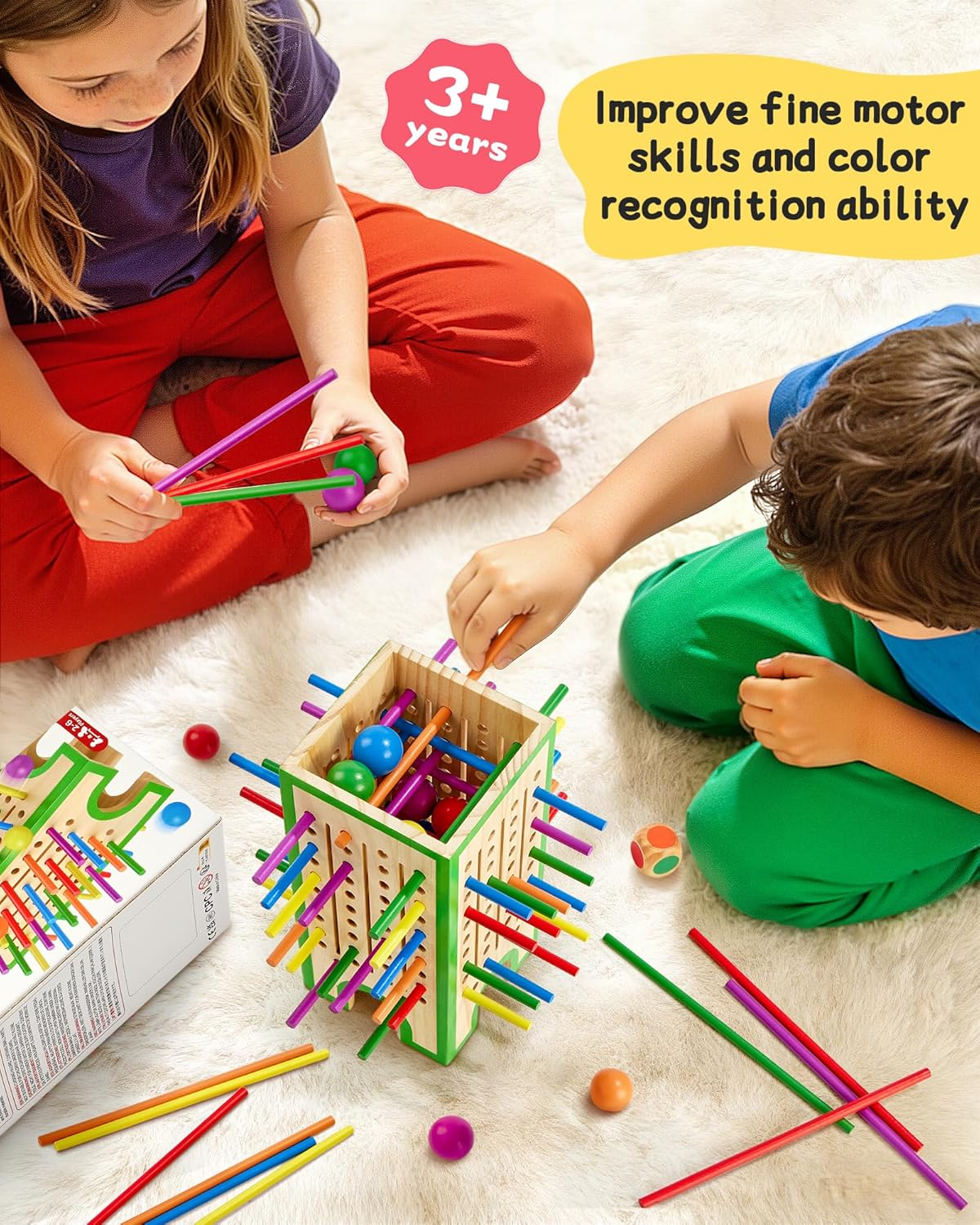 Montessori Wooden Sticks Math Toy for Kids 3-6