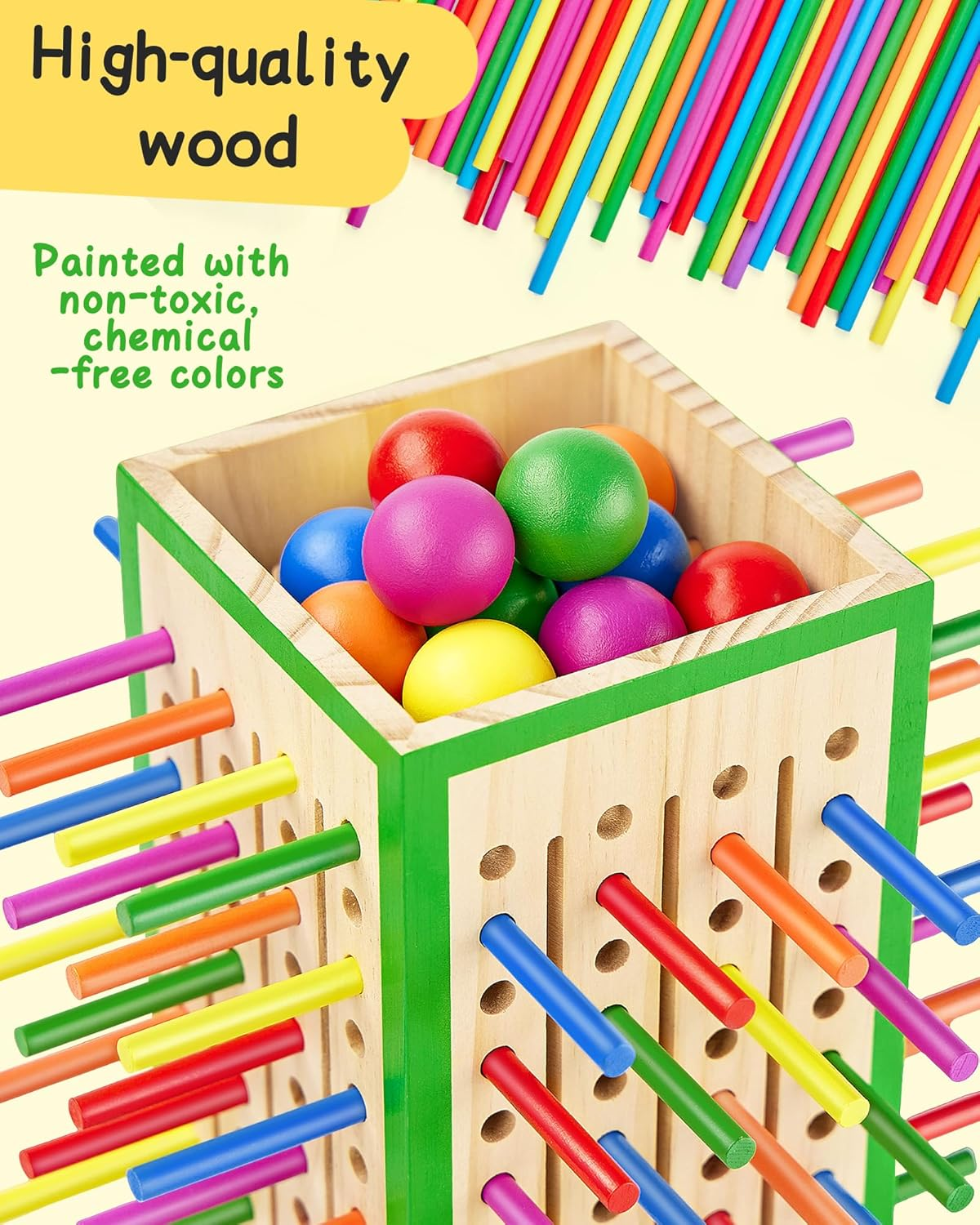 Montessori Wooden Sticks Math Toy for Kids 3-6