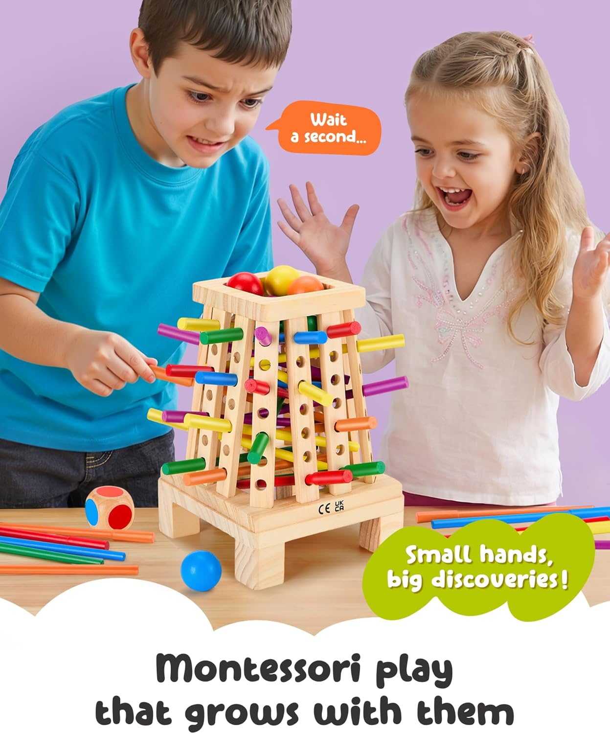 Montessori Wooden Stick Game | 36 Colorful Sticks