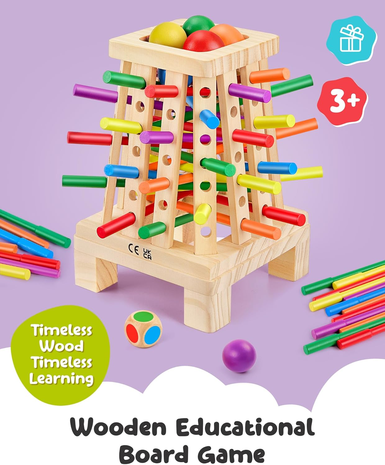Montessori Wooden Stick Game | 36 Colorful Sticks