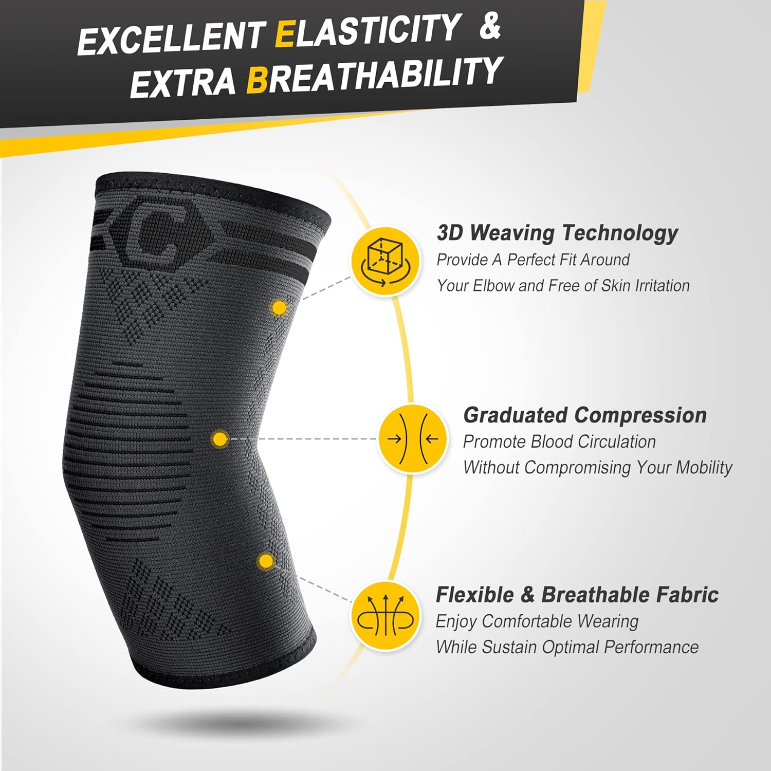 Elbow Brace Compression Sleeve for Tendonitis & Tennis Elbow