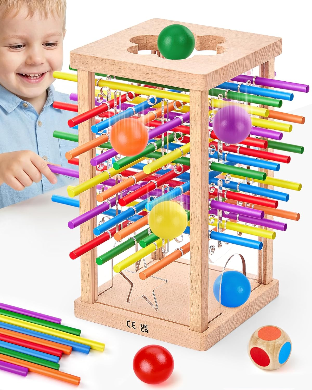 Montessori Wooden Stick Game | 42 Colorful Sticks