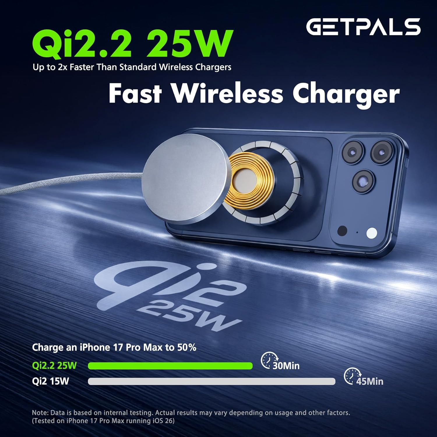 25W Qi2.2 Magnetic Wireless Charging Pad – 2-Pack, White