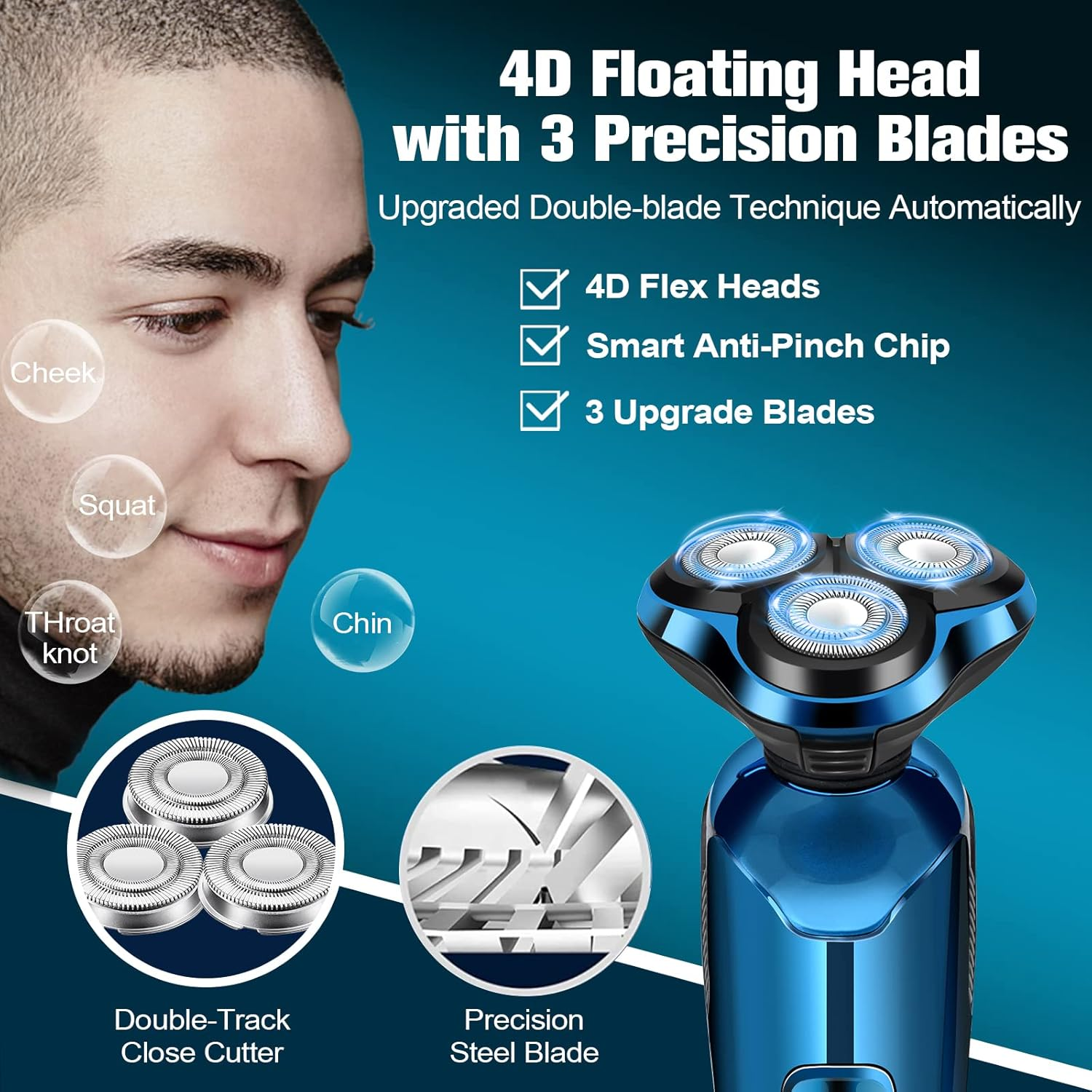 3-in-1 Electric Razor for Men – Wet & Dry Travel Kit