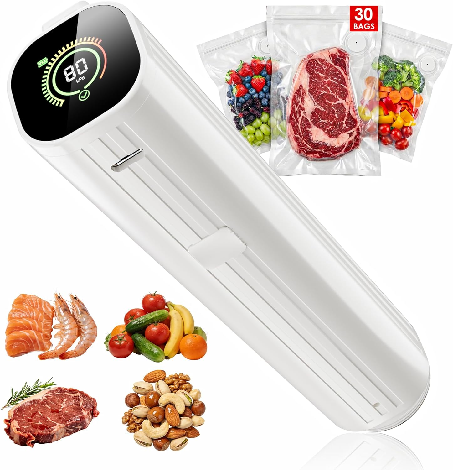 Handheld Vacuum Sealer Machine | 30 Reusable Bags