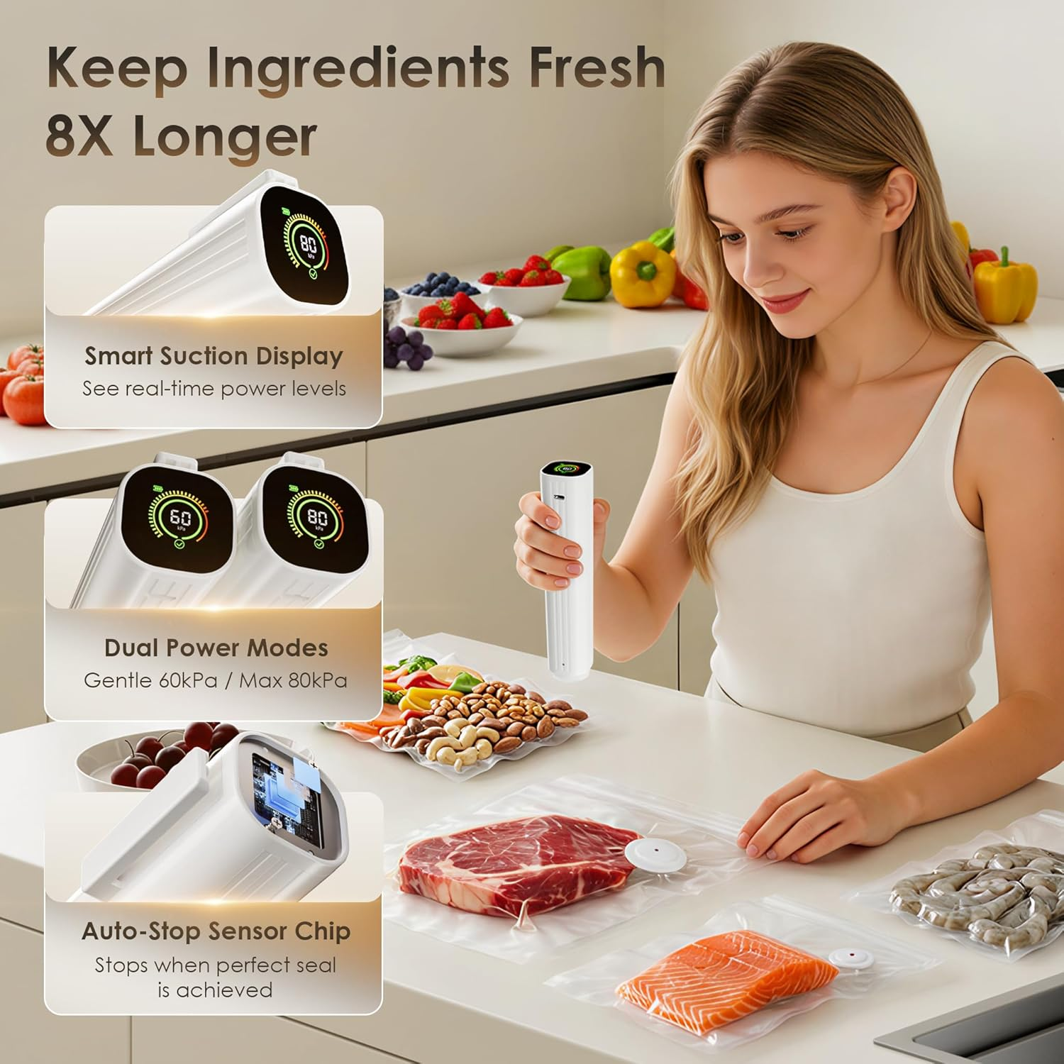 Handheld Vacuum Sealer Machine | 30 Reusable Bags