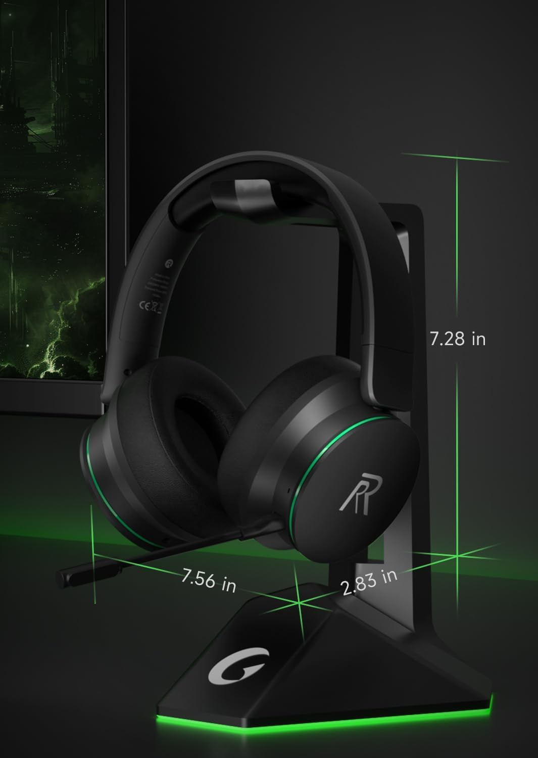 Wireless Gaming Headset BT 5.3 – Xbox PS5 Switch, Black/Green