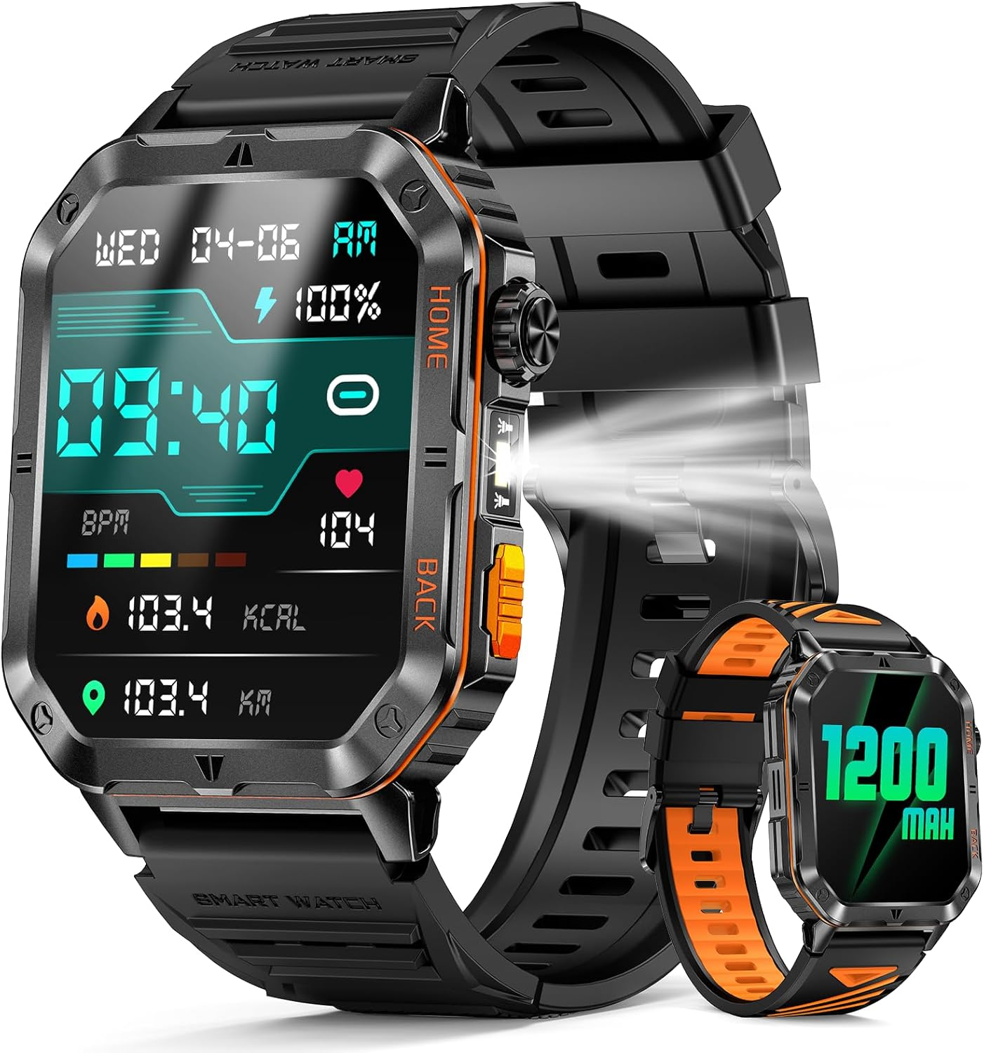 Military Smart Watch for Men – 30-Day Battery, 5ATM