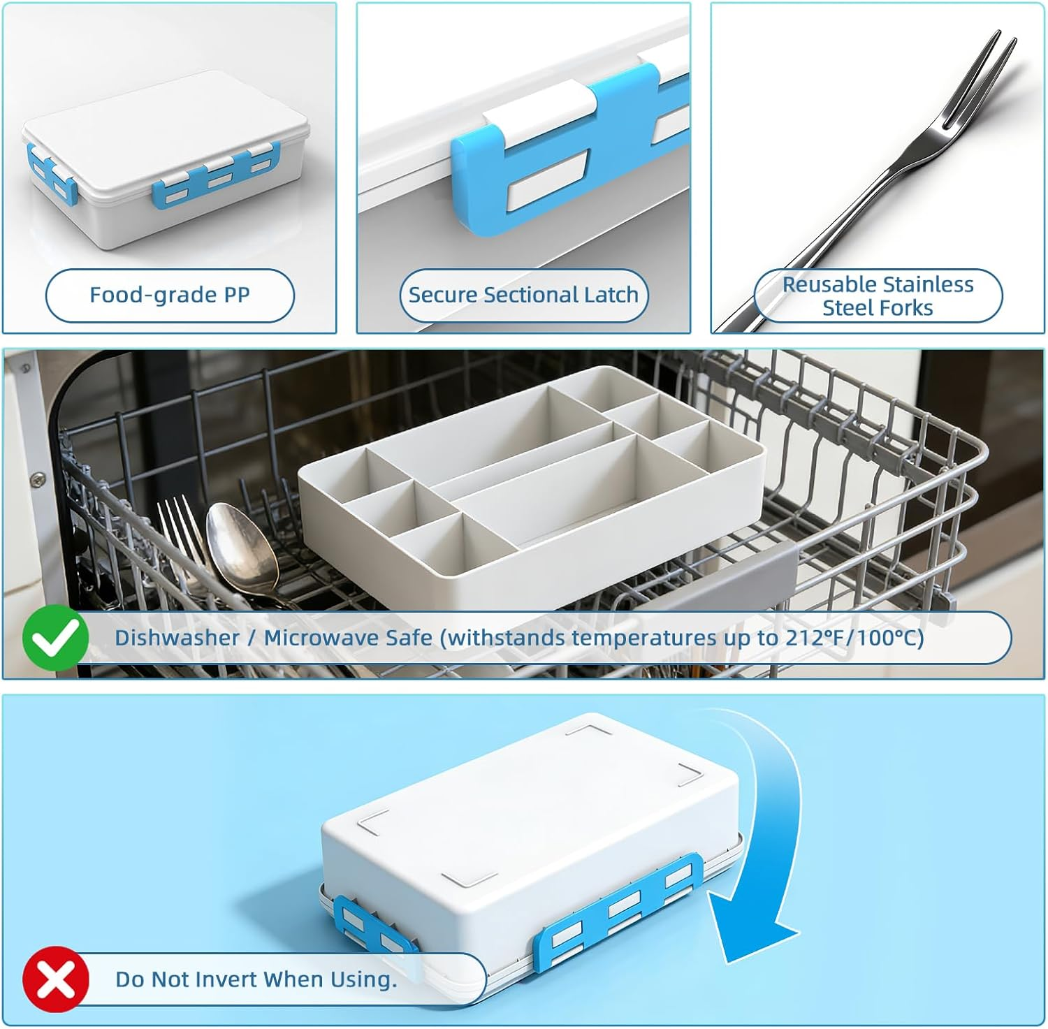 Chilled Snack Box with Ice Pack | Divided Tray White