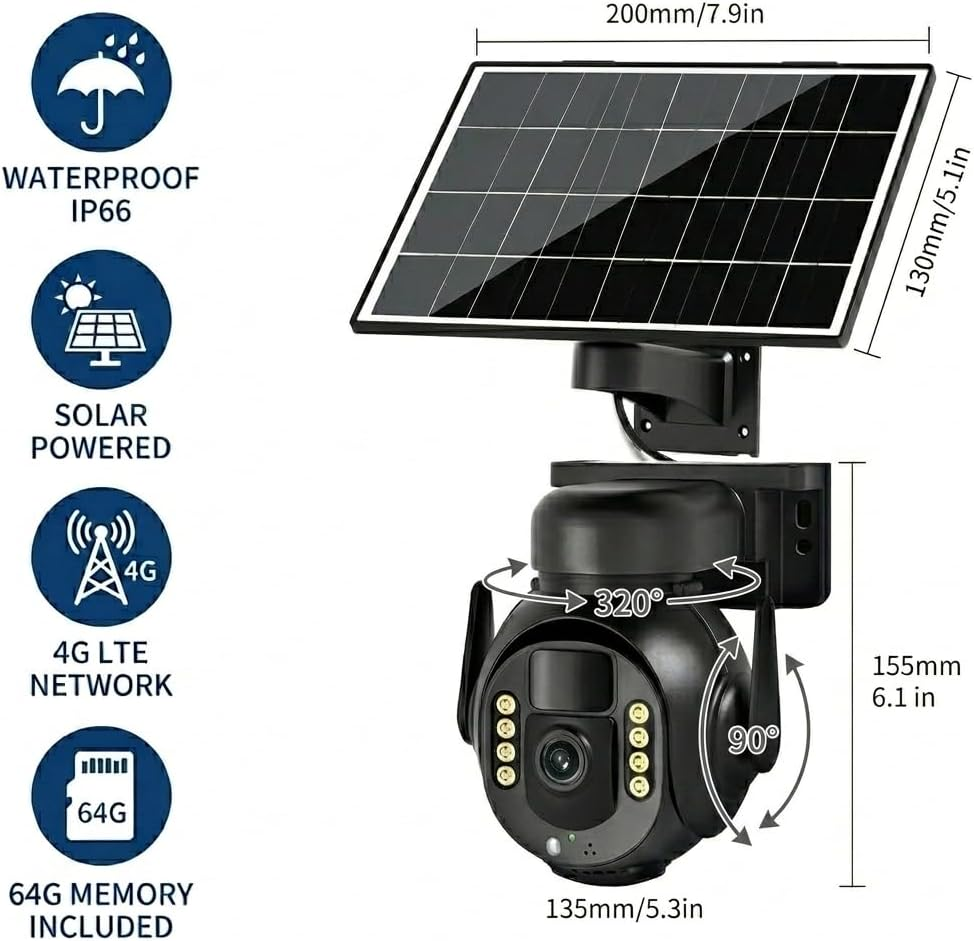 4K 8MP 4G LTE Cellular Security Camera