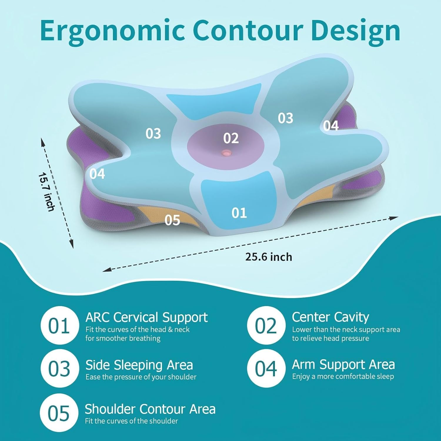 Cervical Neck Pillow Ergonomic Memory Foam