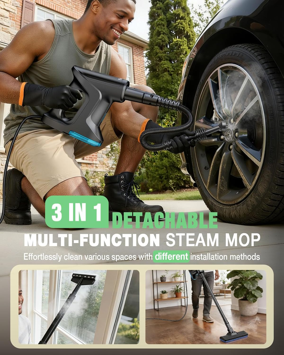14-in-1 Heavy Duty Steam Mop & Handheld Steam Cleaner
